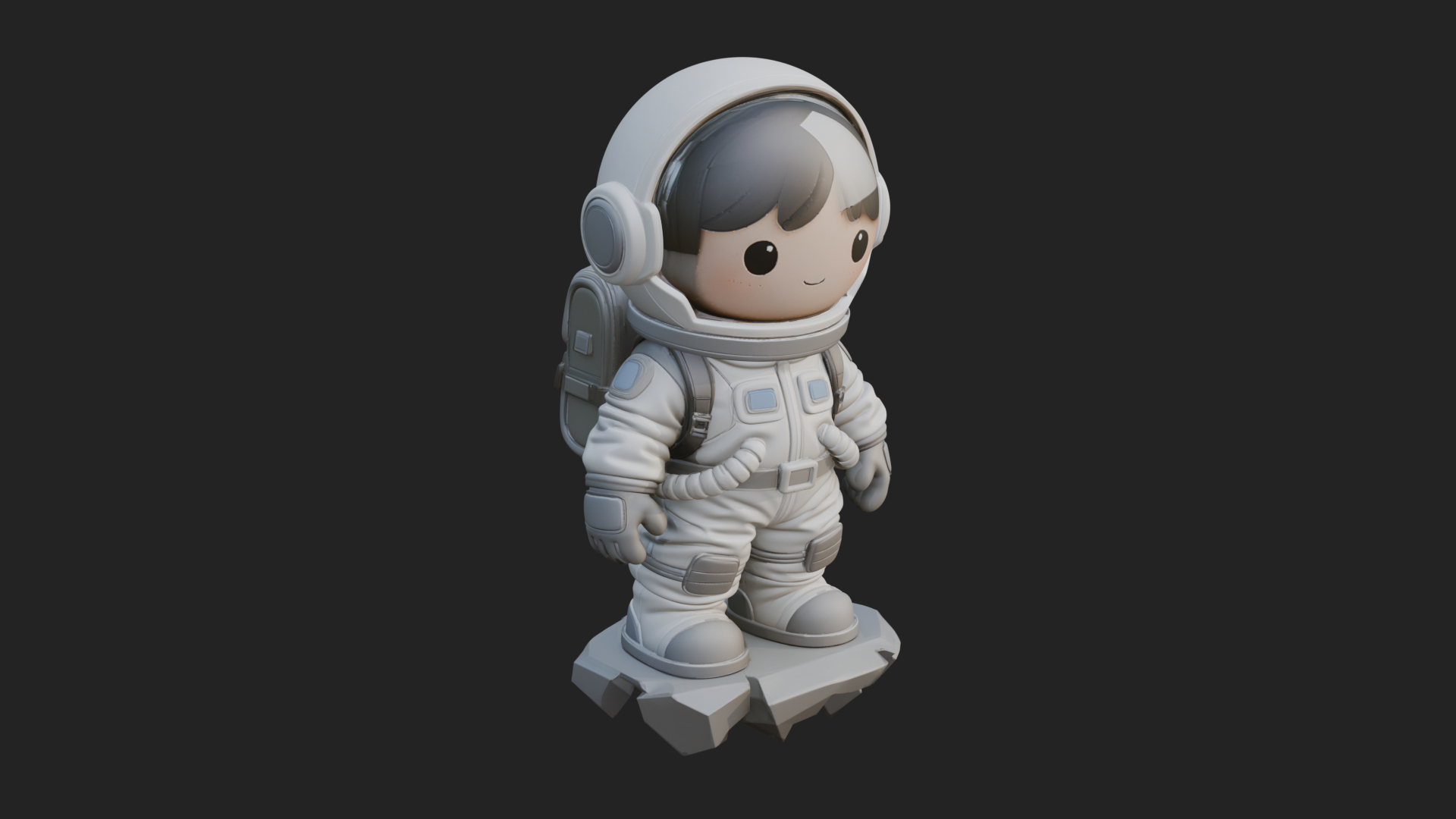 Chibi Astronaut in Suit Statue Design 2 3D Print Model 3D Model