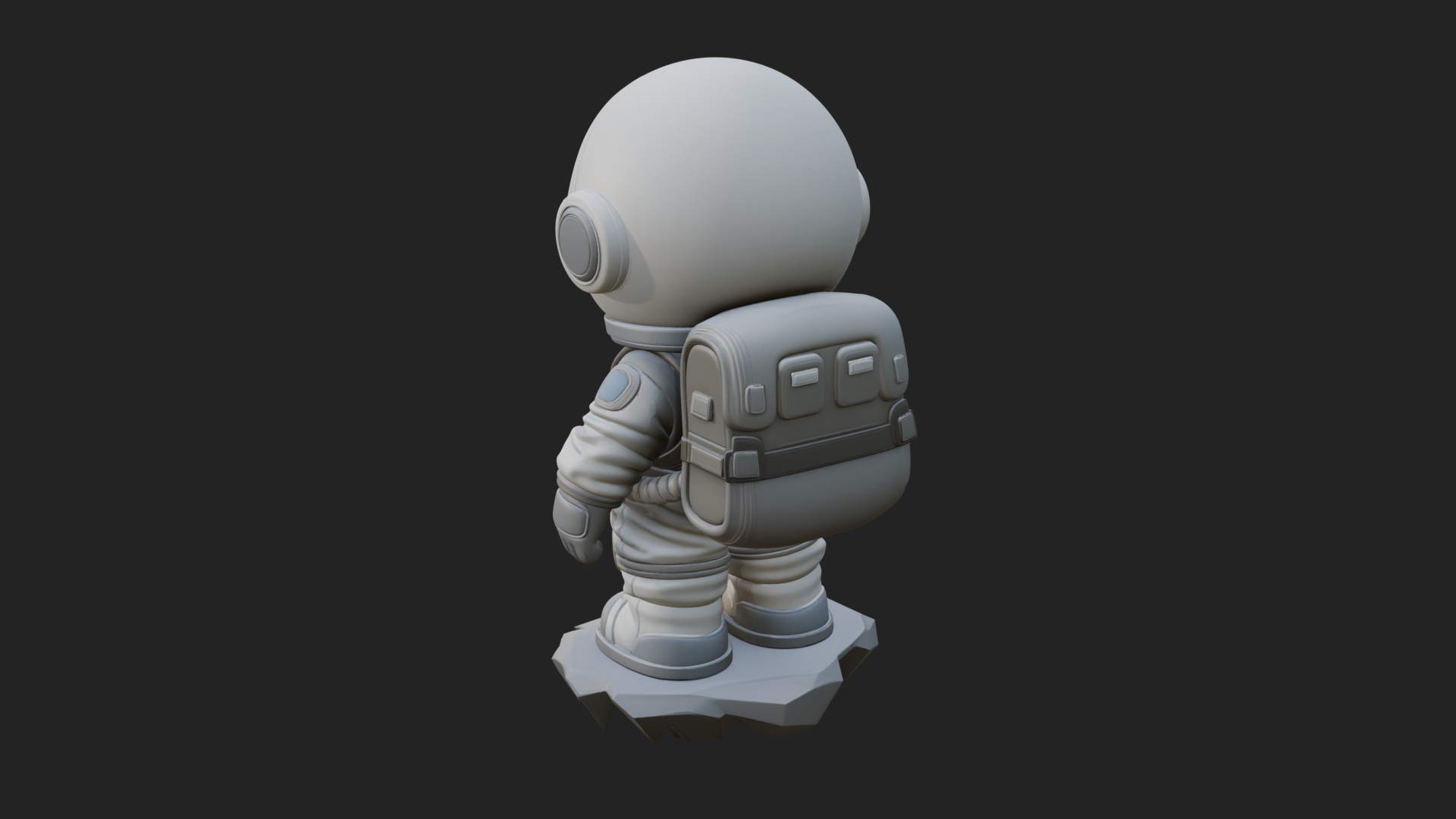 Chibi Astronaut in Suit Statue Design 2 3D Print Model 3D Model