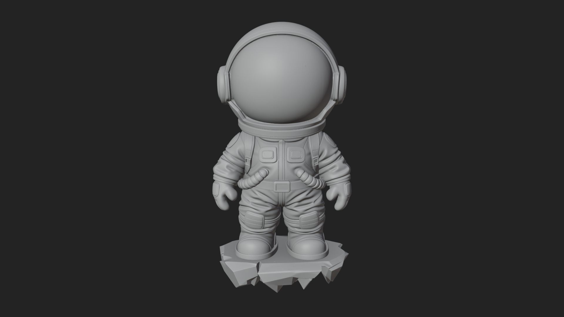 Chibi Astronaut in Suit Statue Design 2 3D Print Model 3D Model