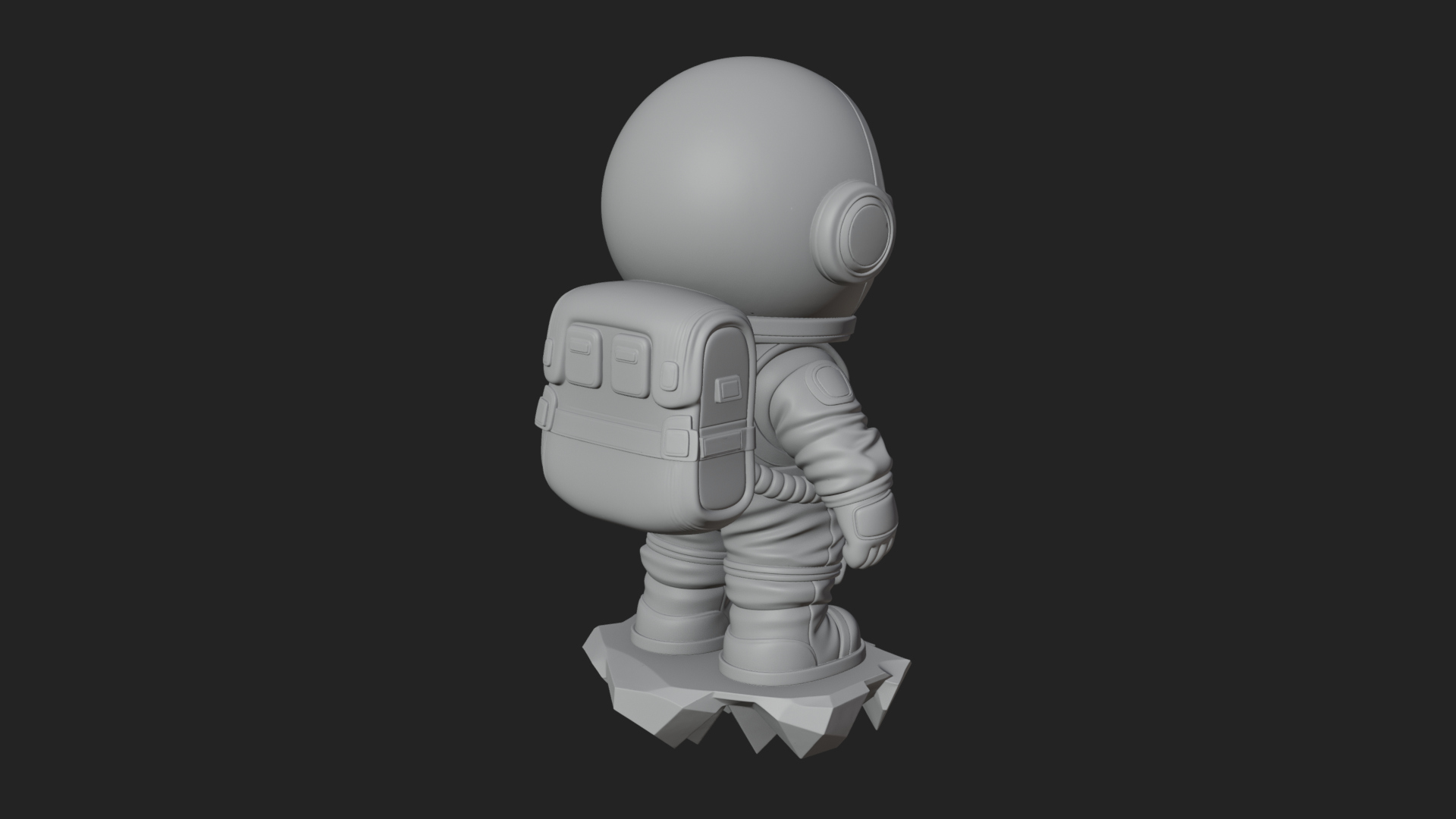 Chibi Astronaut in Suit Statue Design 2 3D Print Model 3D Model