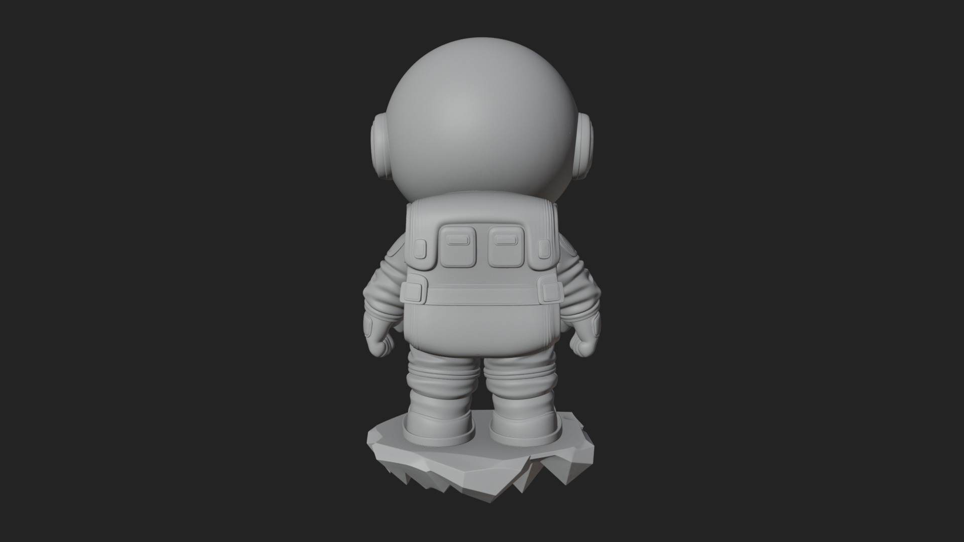 Chibi Astronaut in Suit Statue Design 2 3D Print Model 3D Model