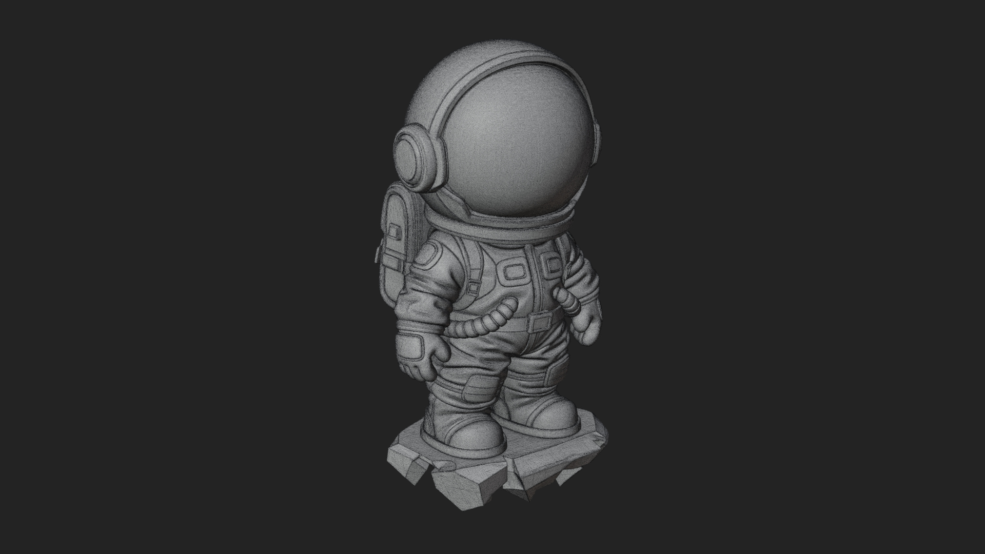 Chibi Astronaut in Suit Statue Design 2 3D Print Model 3D Model