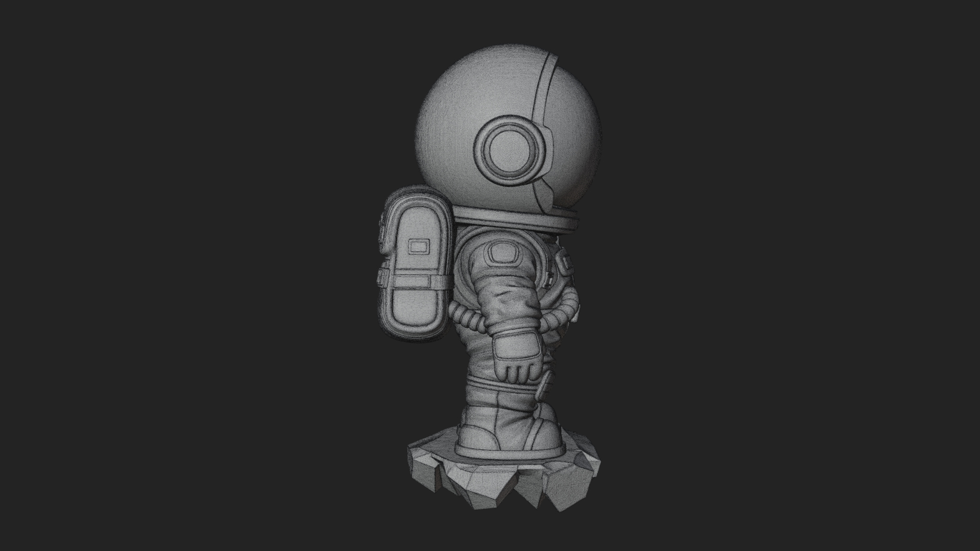 Chibi Astronaut in Suit Statue Design 2 3D Print Model 3D Model