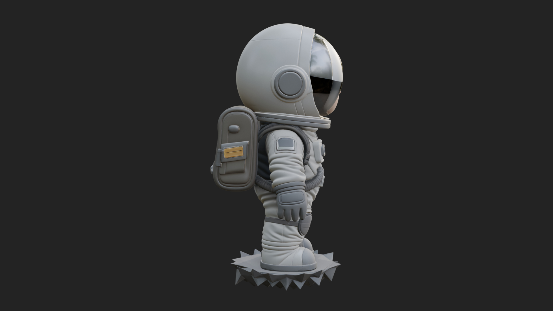 Chibi Astronaut in Suit Statue Design 3 3D Print Model 3D Model