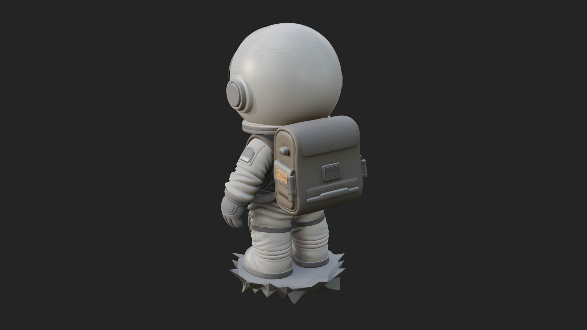 Chibi Astronaut in Suit Statue Design 3 3D Print Model 3D Model
