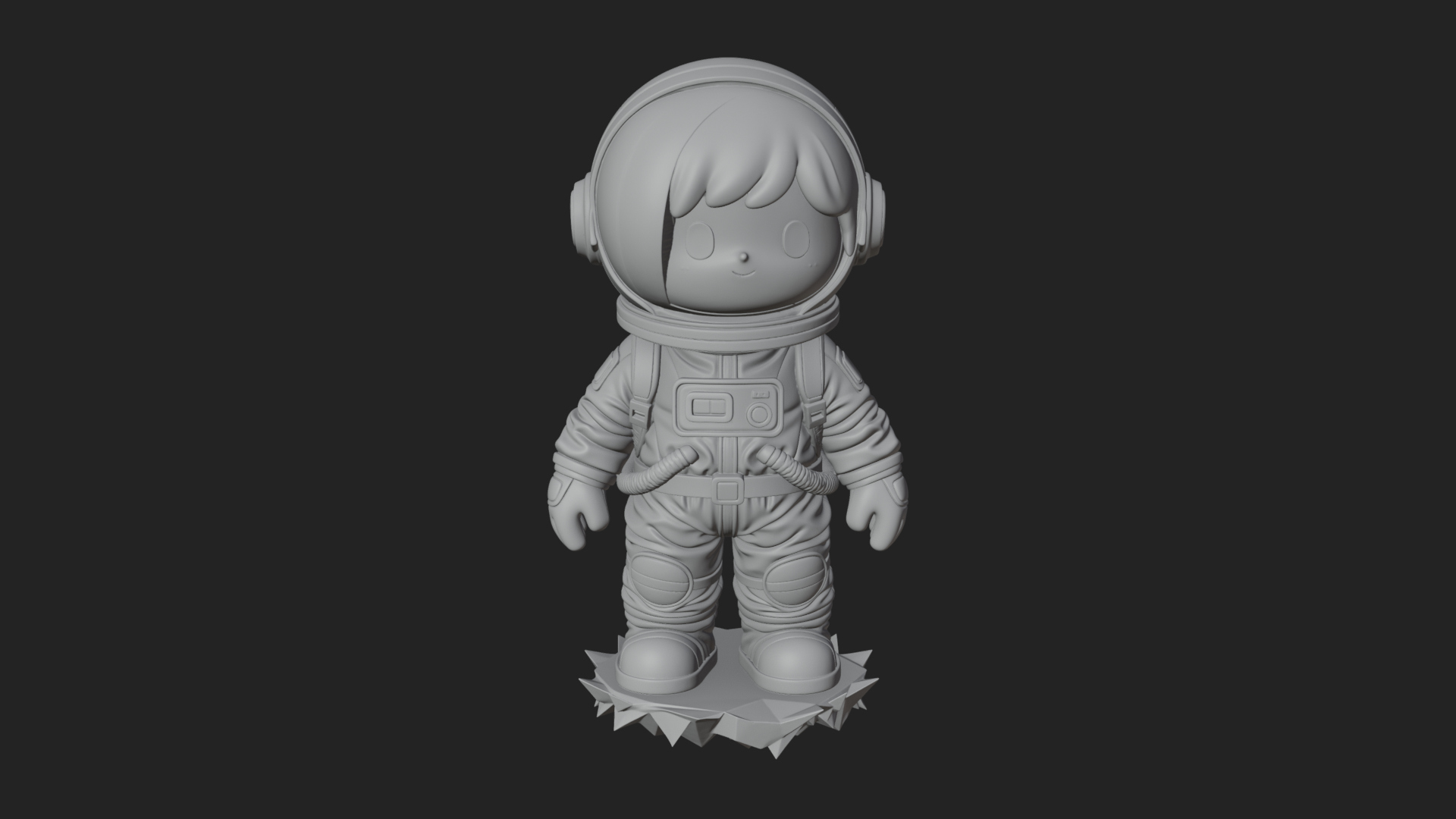 Chibi Astronaut in Suit Statue Design 3 3D Print Model 3D Model