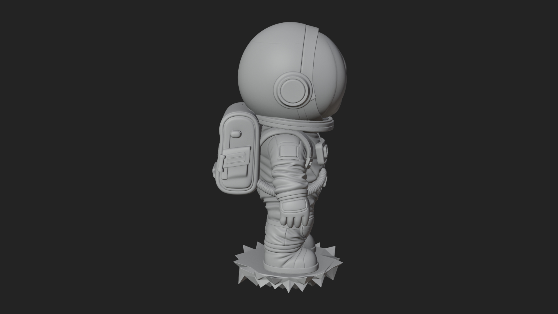 Chibi Astronaut in Suit Statue Design 3 3D Print Model 3D Model