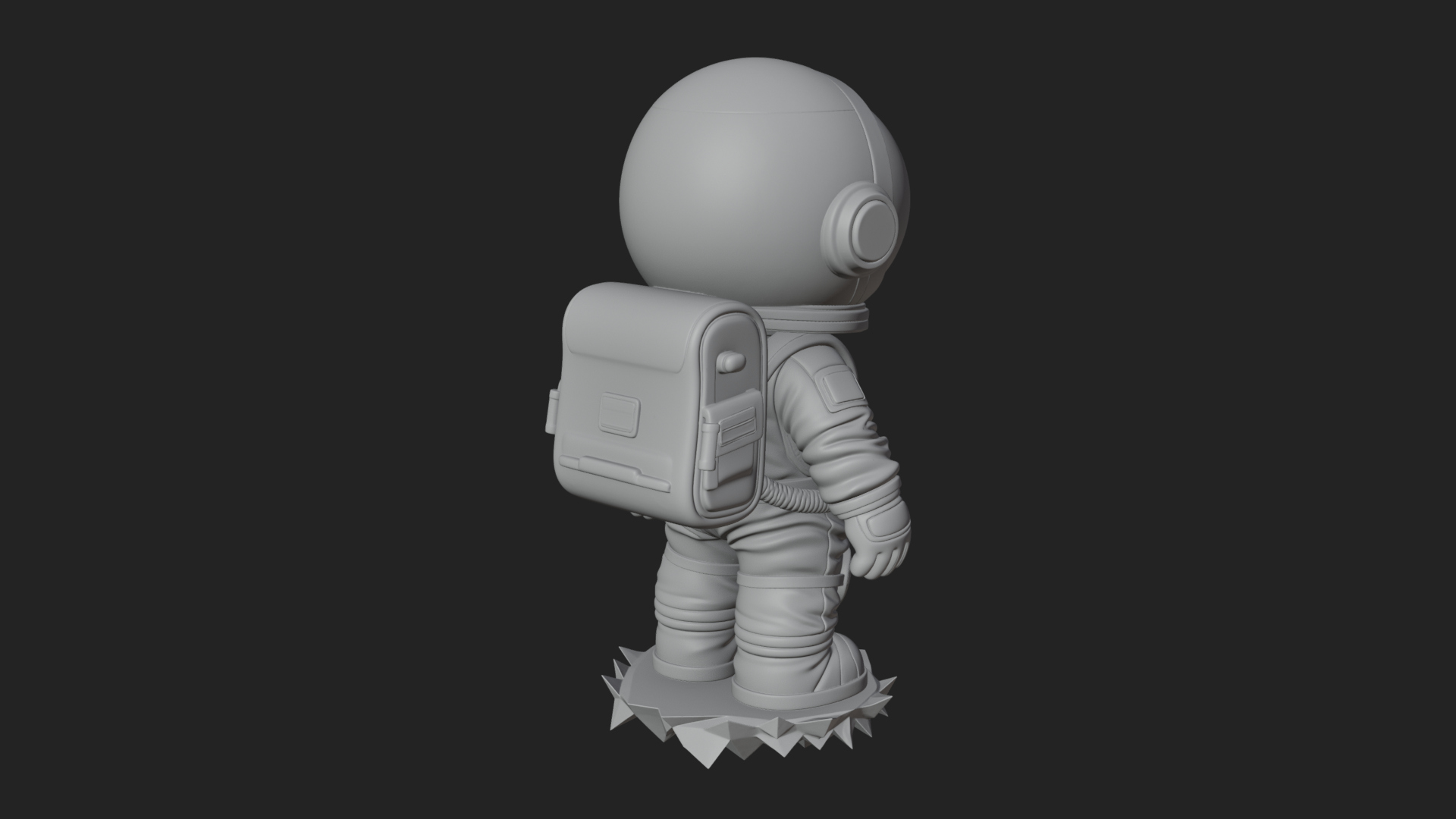 Chibi Astronaut in Suit Statue Design 3 3D Print Model 3D Model