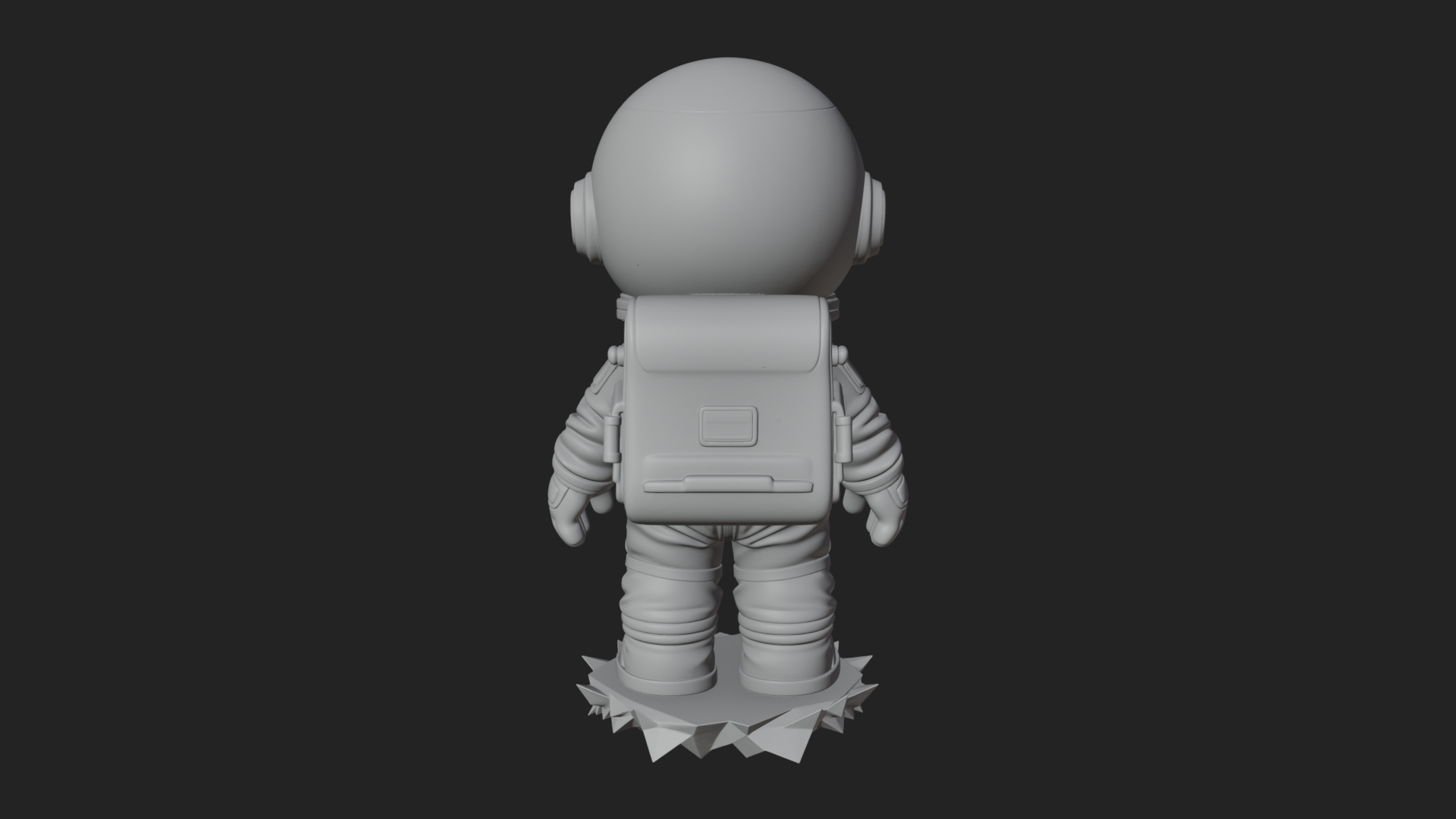 Chibi Astronaut in Suit Statue Design 3 3D Print Model 3D Model