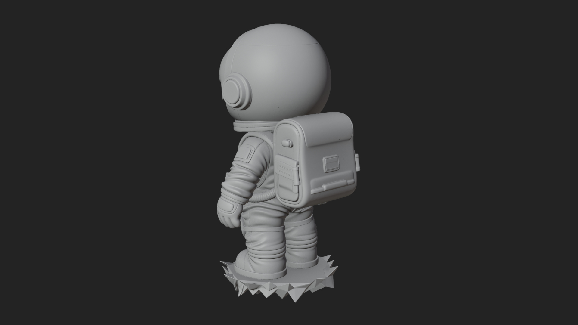 Chibi Astronaut in Suit Statue Design 3 3D Print Model 3D Model