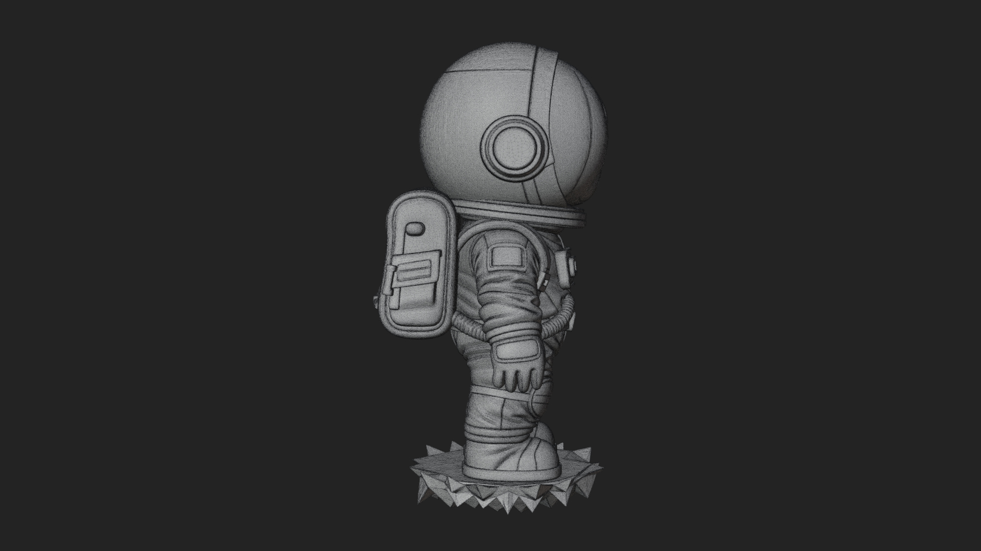 Chibi Astronaut in Suit Statue Design 3 3D Print Model 3D Model