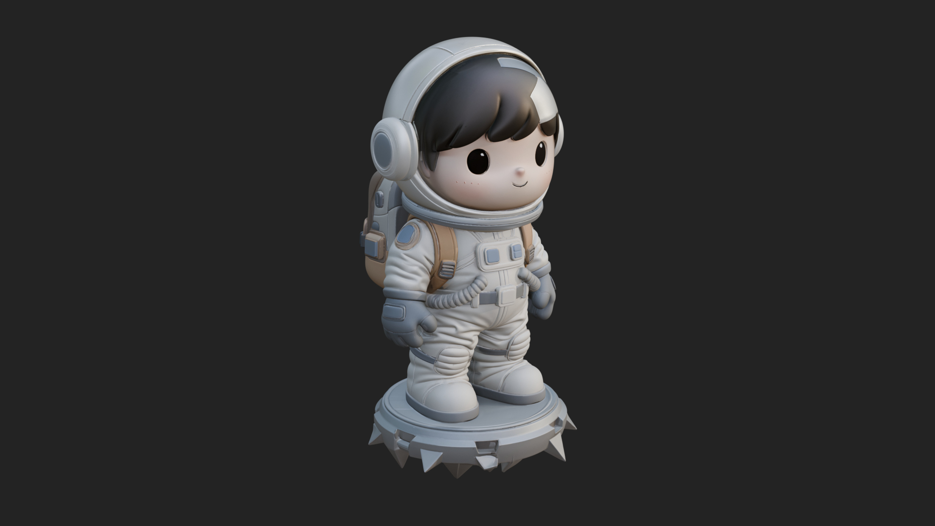 Chibi Astronaut in Suit Statue Design 4 3D Print Model 3D Model