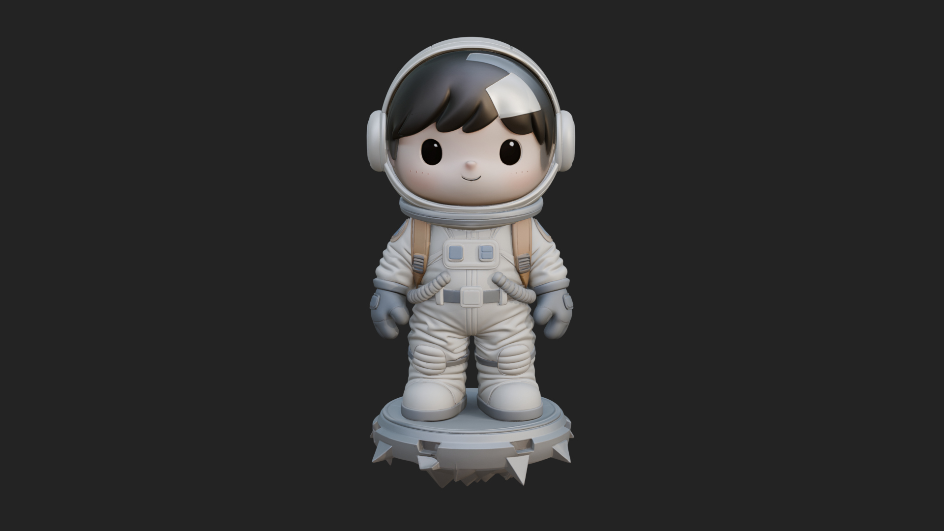 Chibi Astronaut in Suit Statue Design 4 3D Print Model 3D Model