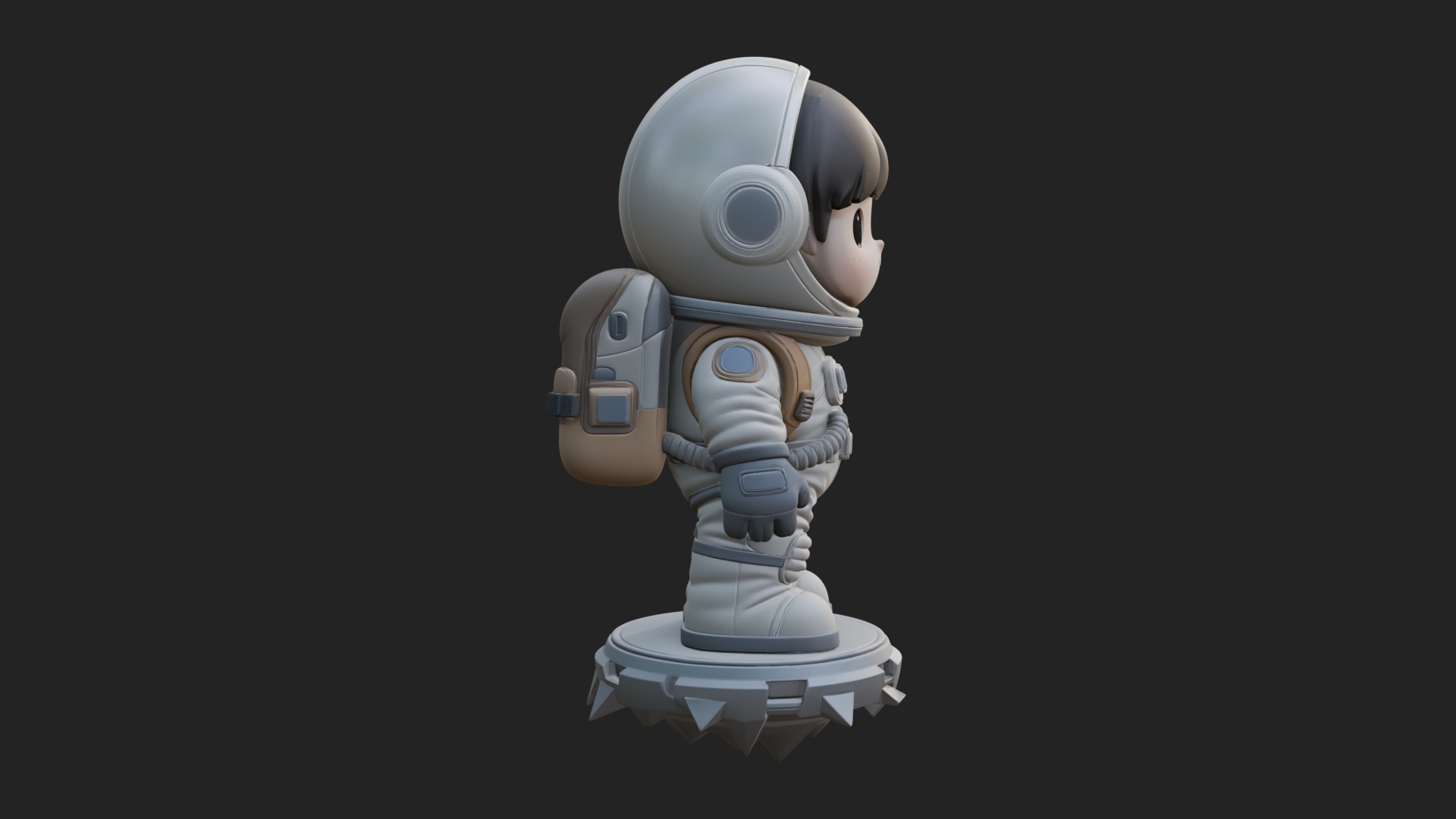 Chibi Astronaut in Suit Statue Design 4 3D Print Model 3D Model