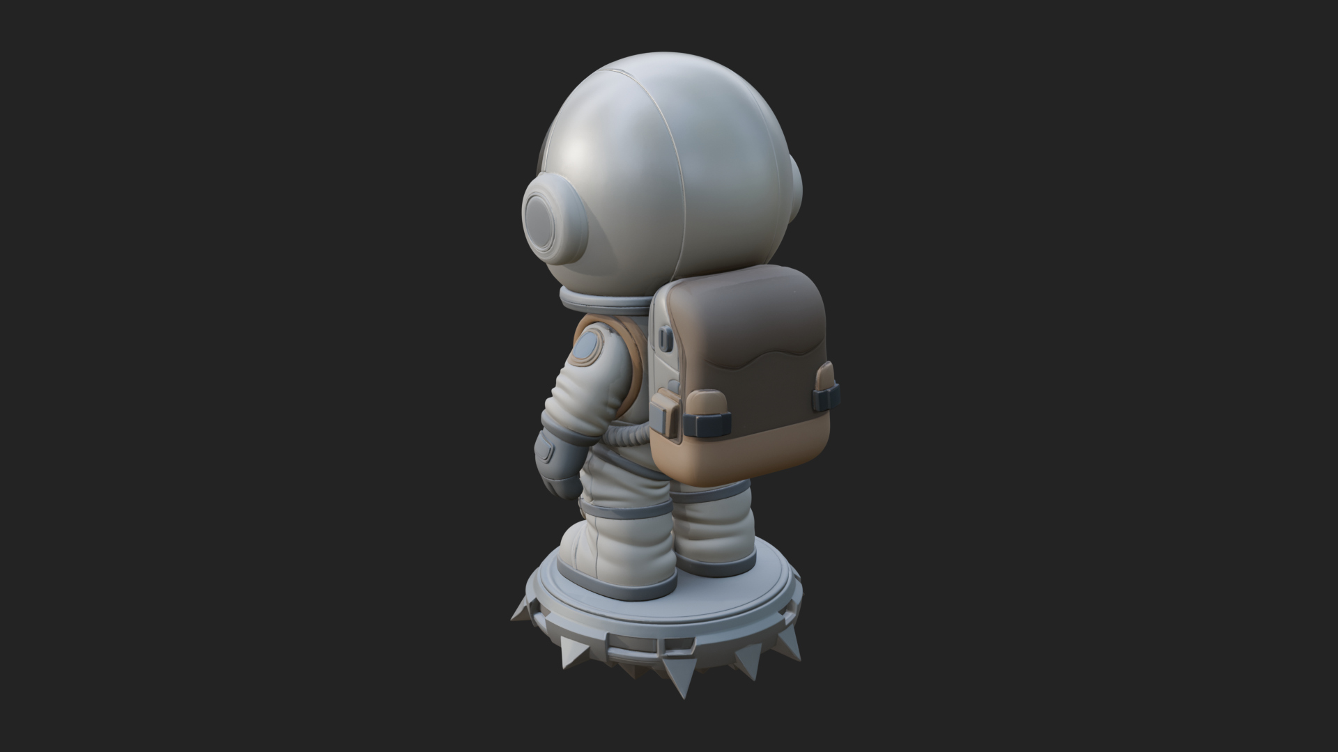 Chibi Astronaut in Suit Statue Design 4 3D Print Model 3D Model