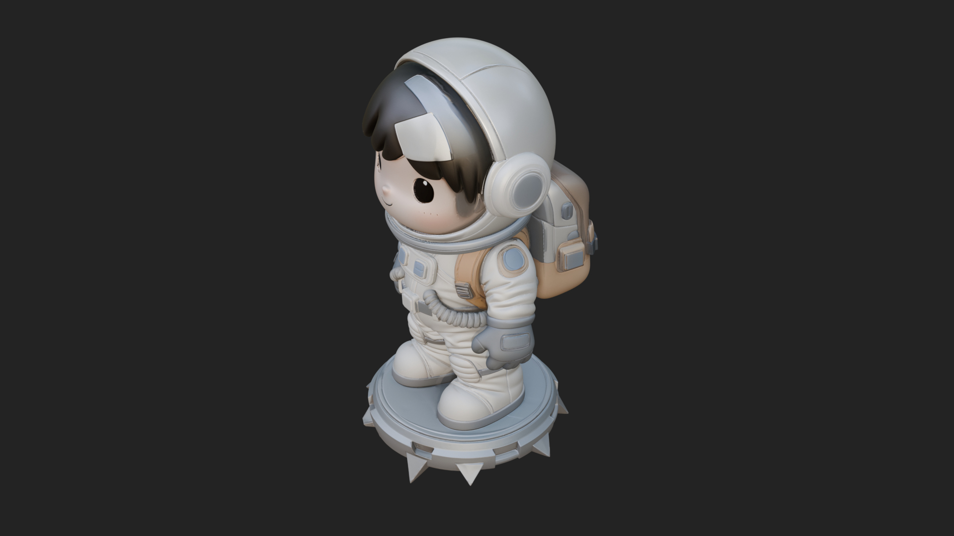 Chibi Astronaut in Suit Statue Design 4 3D Print Model 3D Model