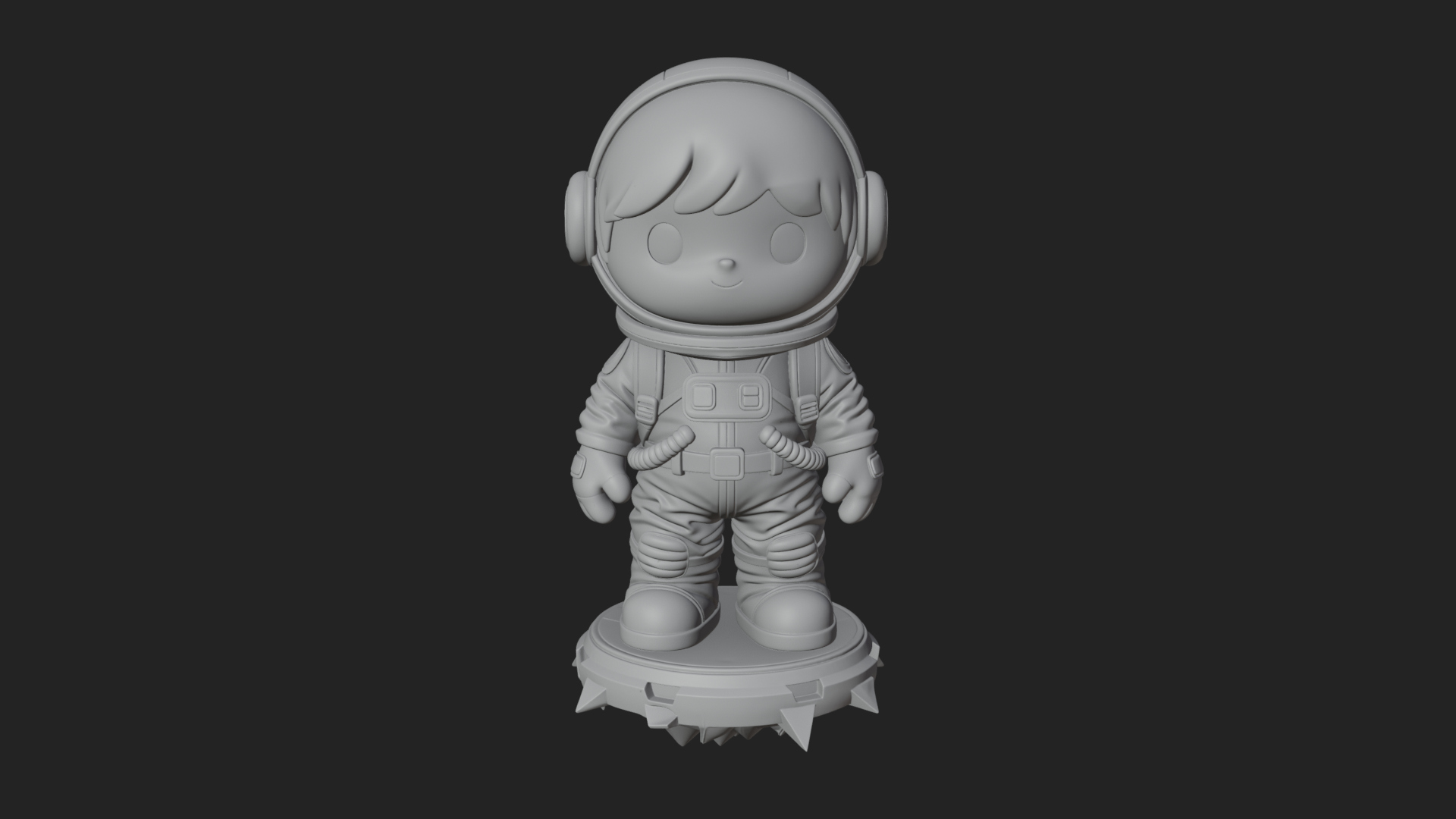 Chibi Astronaut in Suit Statue Design 4 3D Print Model 3D Model