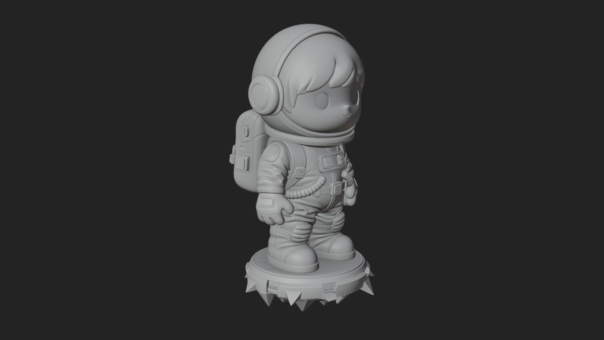 Chibi Astronaut in Suit Statue Design 4 3D Print Model 3D Model