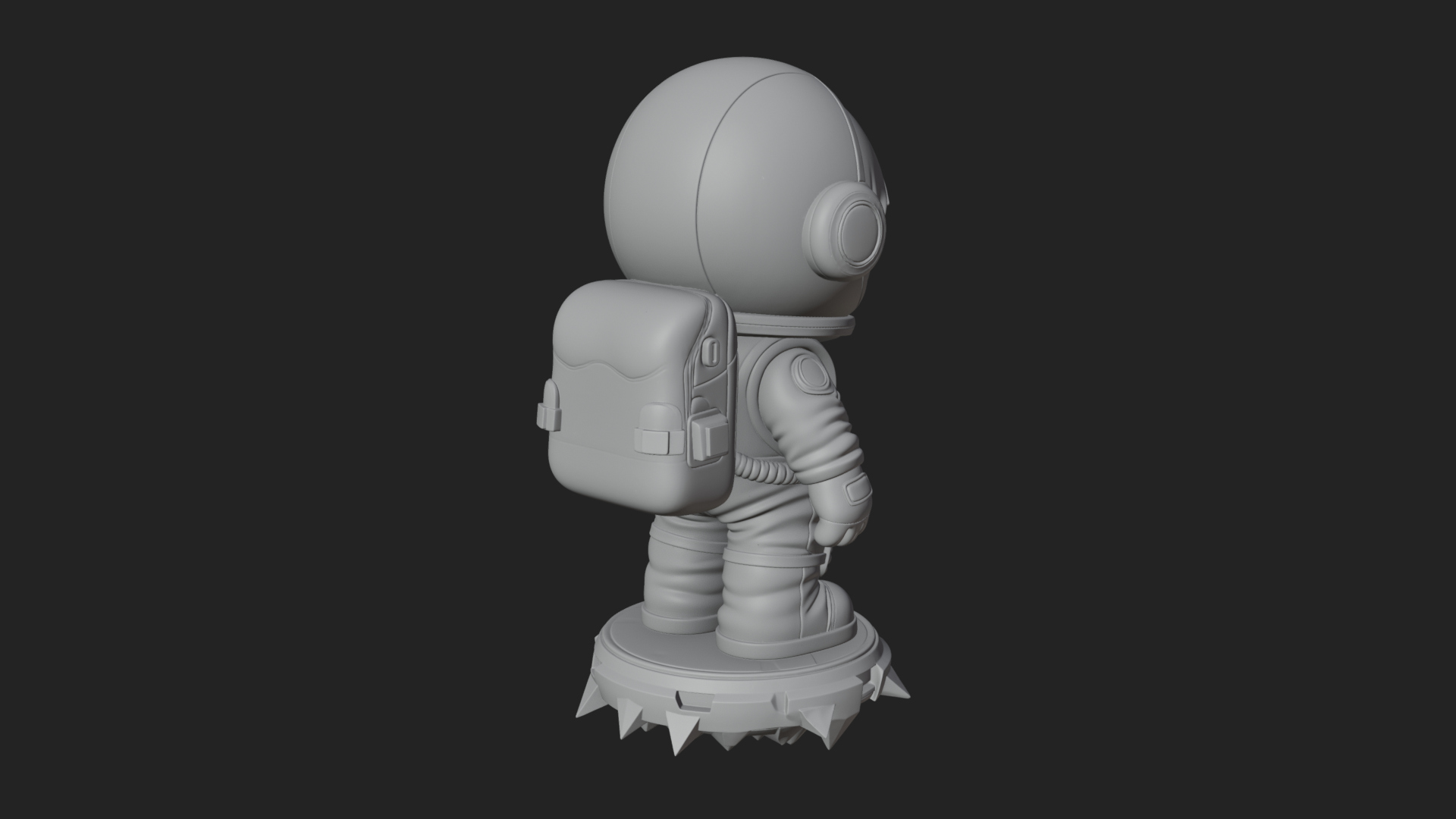 Chibi Astronaut in Suit Statue Design 4 3D Print Model 3D Model