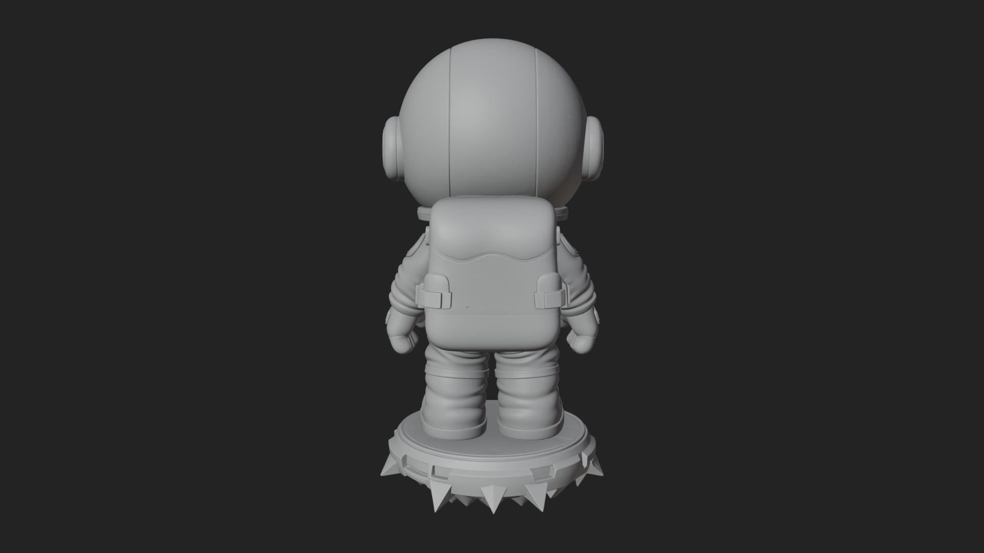 Chibi Astronaut in Suit Statue Design 4 3D Print Model 3D Model