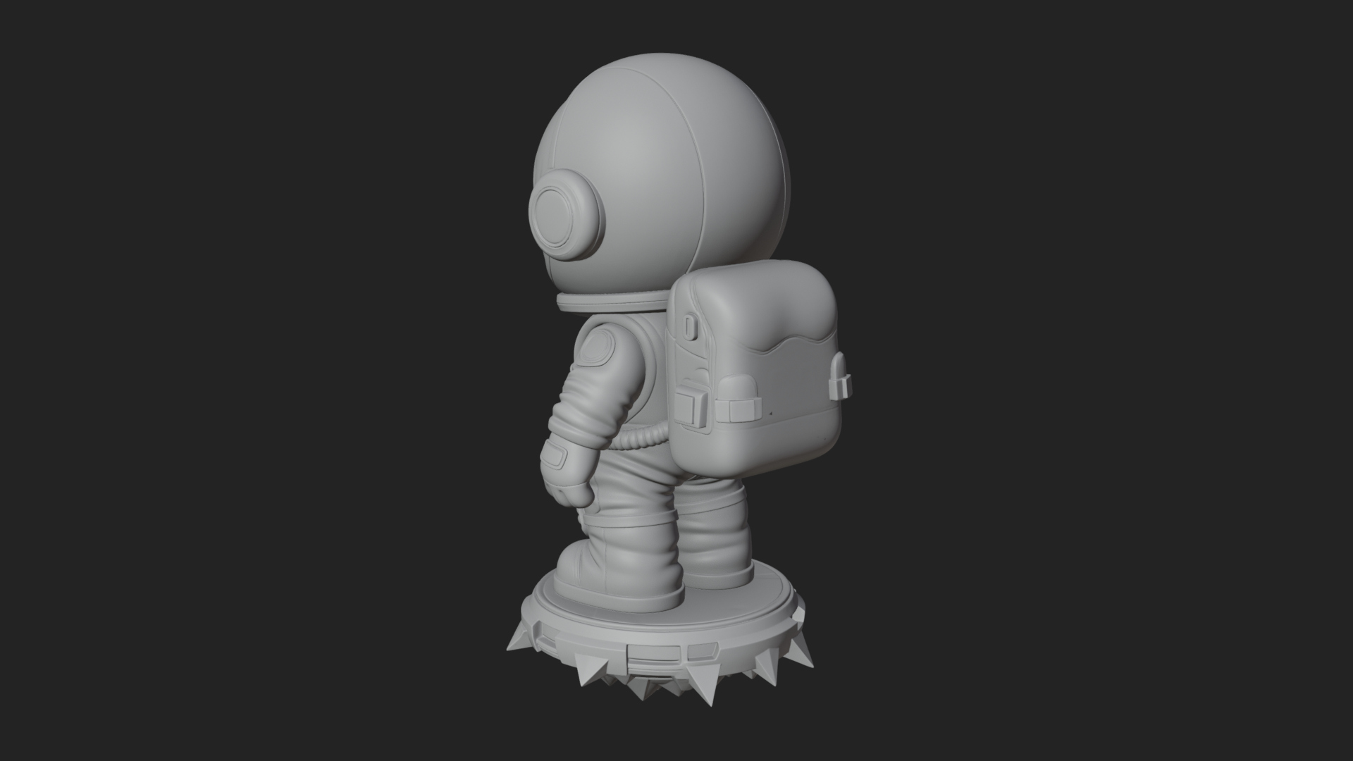 Chibi Astronaut in Suit Statue Design 4 3D Print Model 3D Model