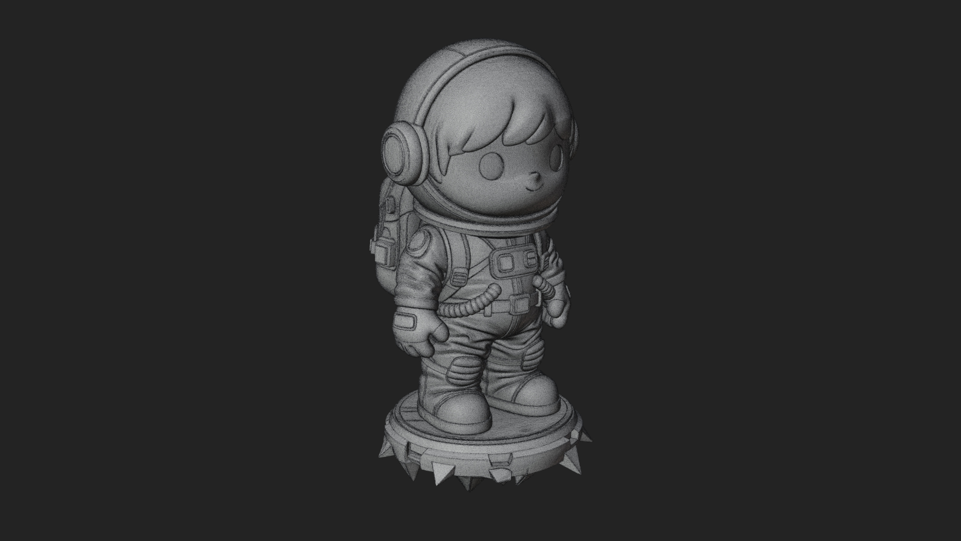 Chibi Astronaut in Suit Statue Design 4 3D Print Model 3D Model