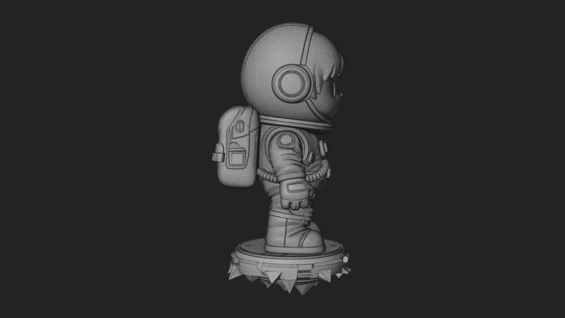 Chibi Astronaut in Suit Statue Design 4 3D Print Model 3D Model