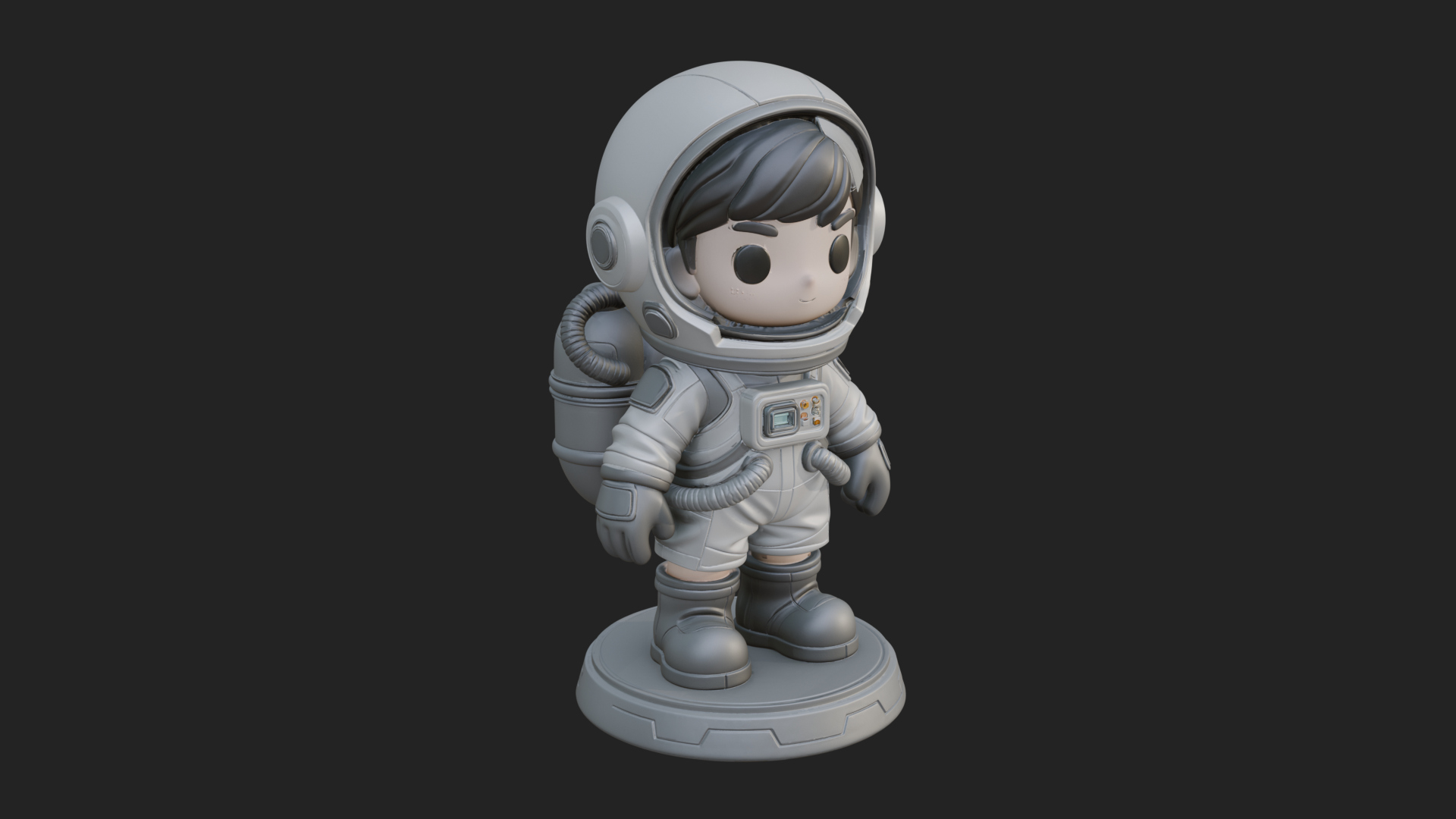 Chibi Astronaut in Suit Statue Design 6 3D Print Model 3D Model