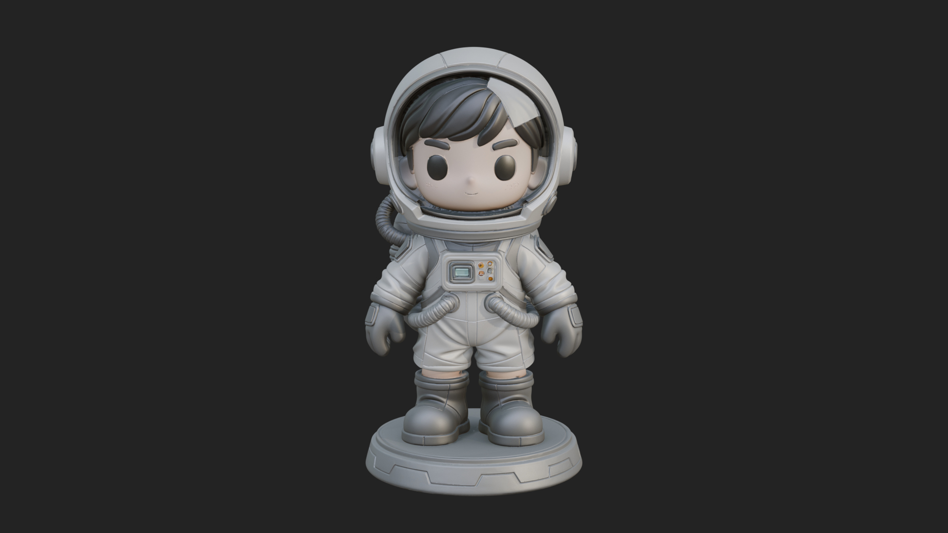 Chibi Astronaut in Suit Statue Design 6 3D Print Model 3D Model