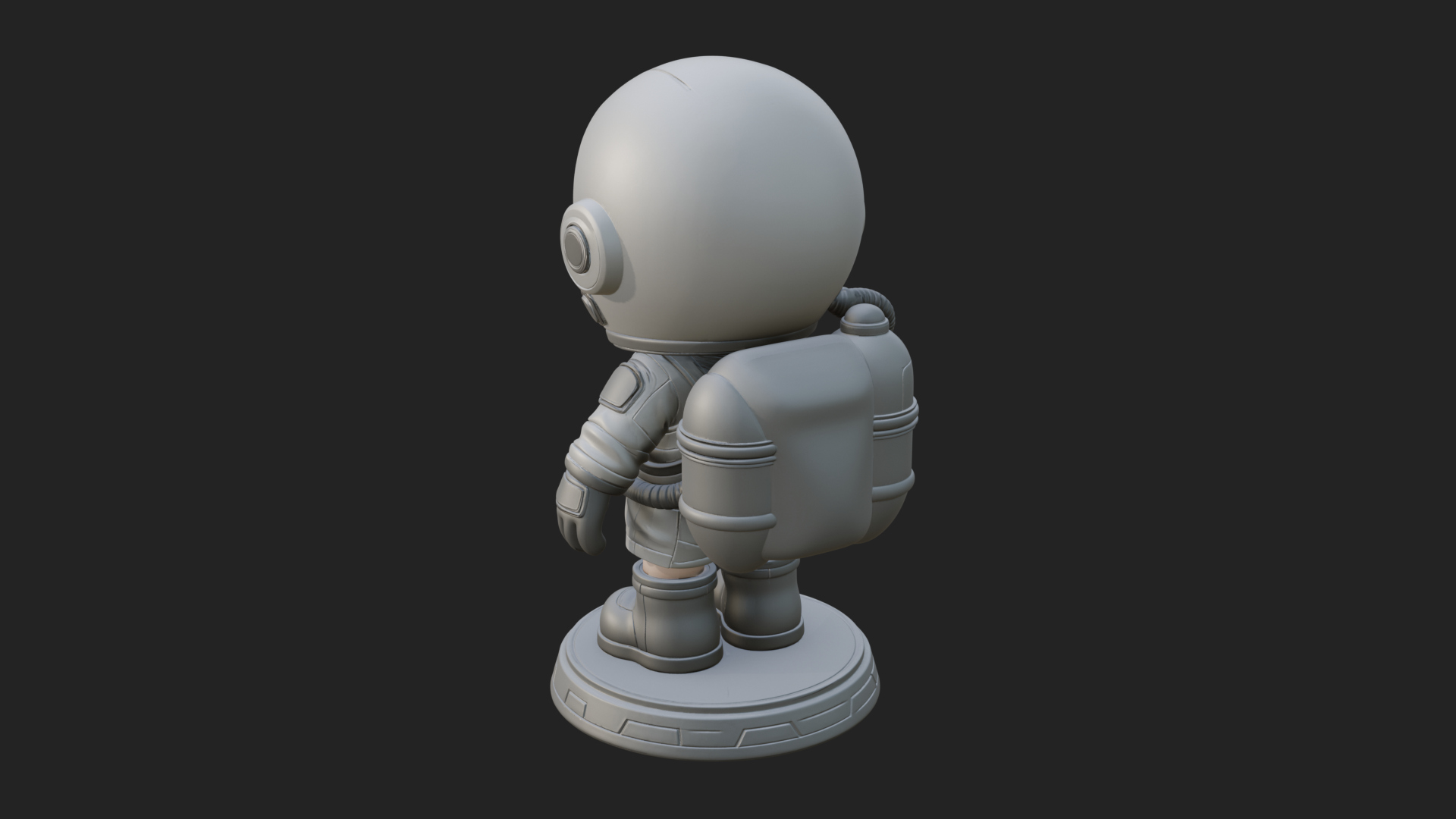 Chibi Astronaut in Suit Statue Design 6 3D Print Model 3D Model