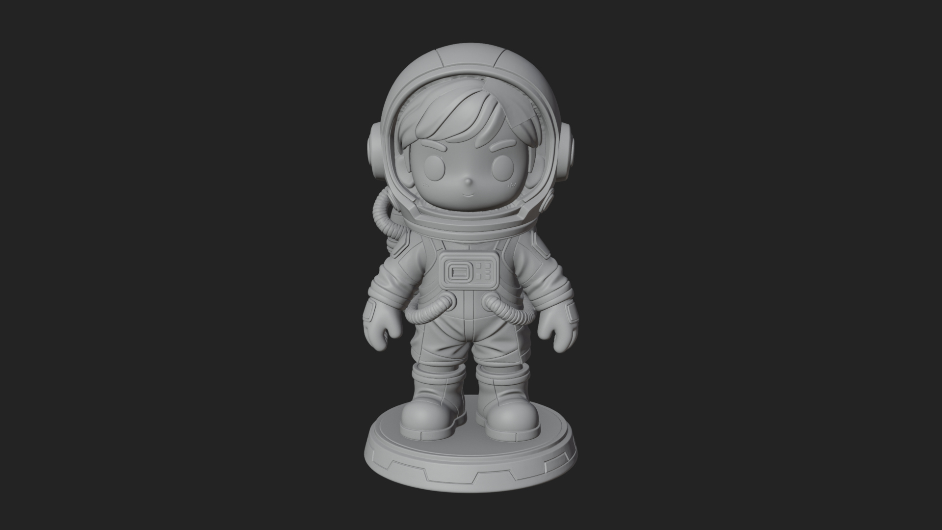 Chibi Astronaut in Suit Statue Design 6 3D Print Model 3D Model