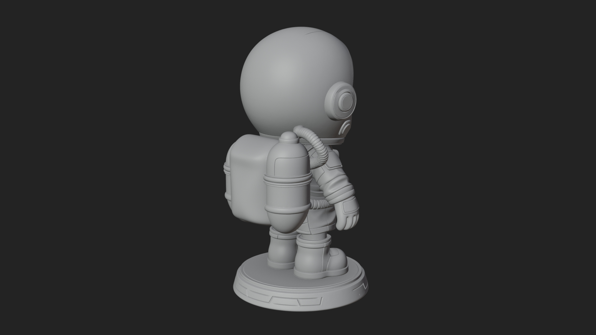 Chibi Astronaut in Suit Statue Design 6 3D Print Model 3D Model