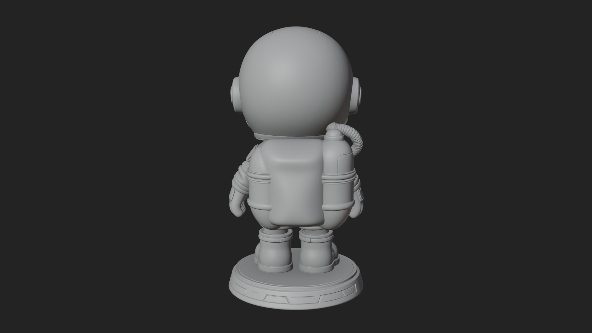 Chibi Astronaut in Suit Statue Design 6 3D Print Model 3D Model