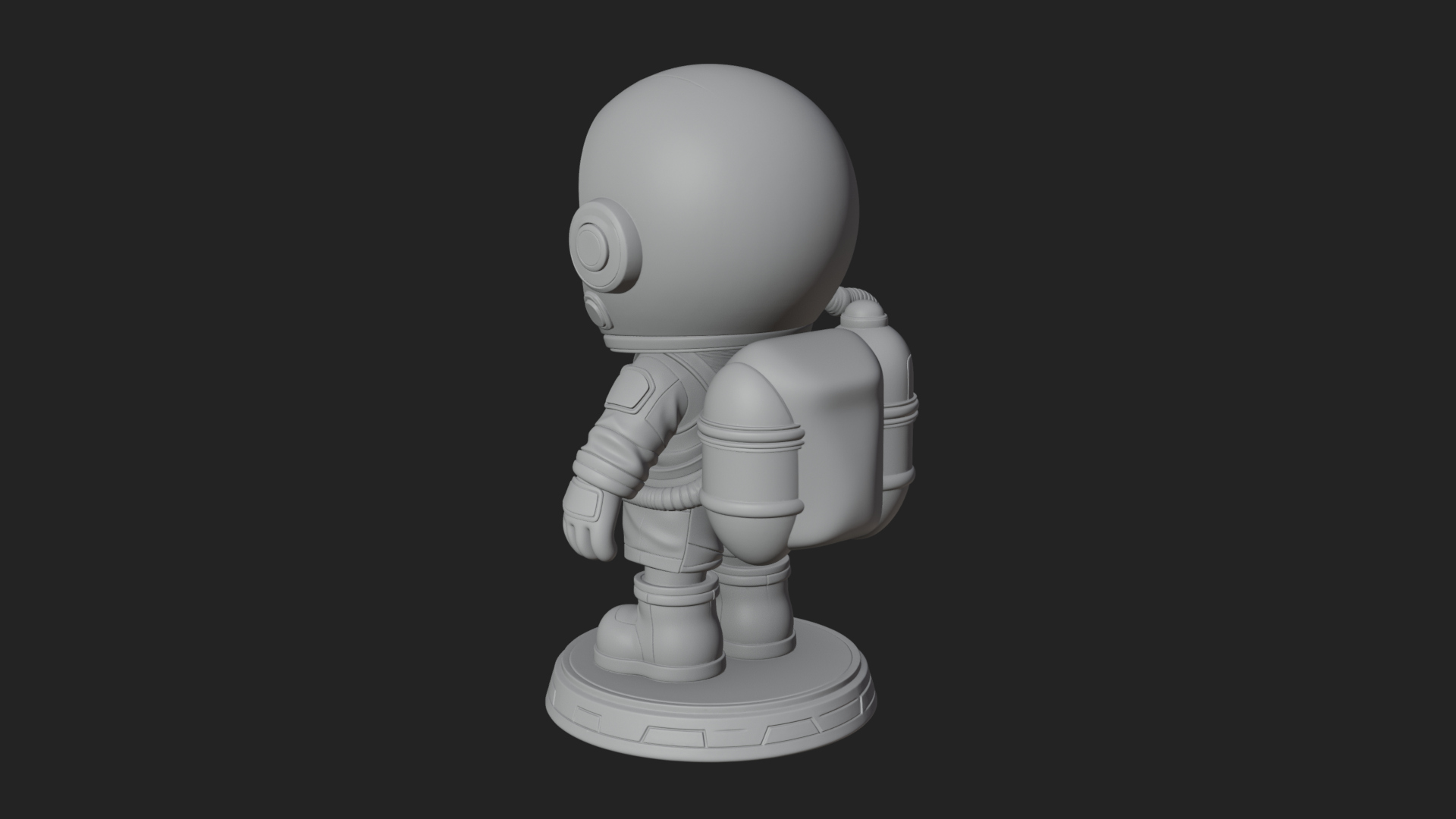 Chibi Astronaut in Suit Statue Design 6 3D Print Model 3D Model
