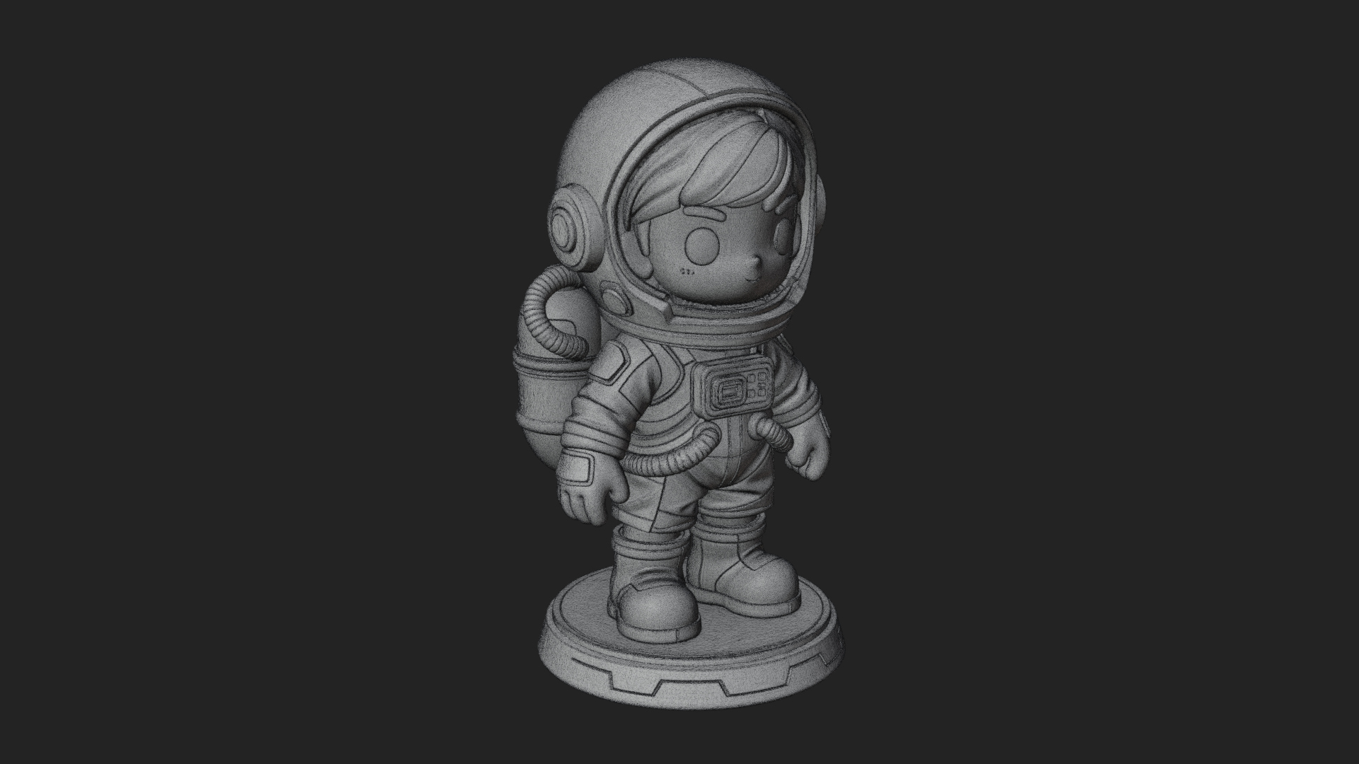 Chibi Astronaut in Suit Statue Design 6 3D Print Model 3D Model