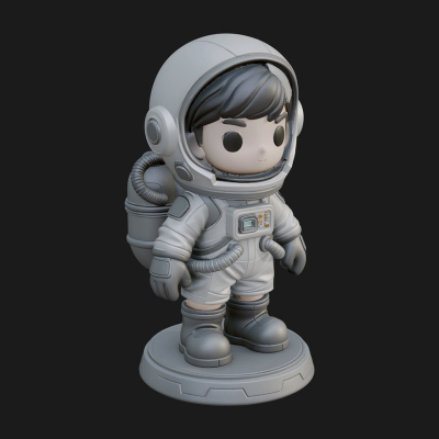 Chibi Astronaut in Suit Statue Design 6 3D Print Model