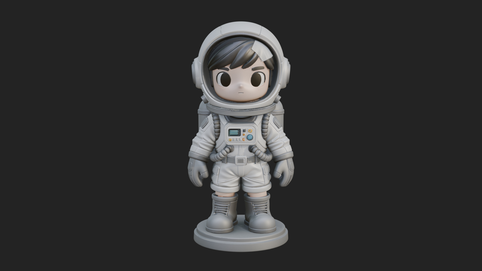 Chibi Astronaut in Suit Statue Design 7 3D Print Model 3D Model