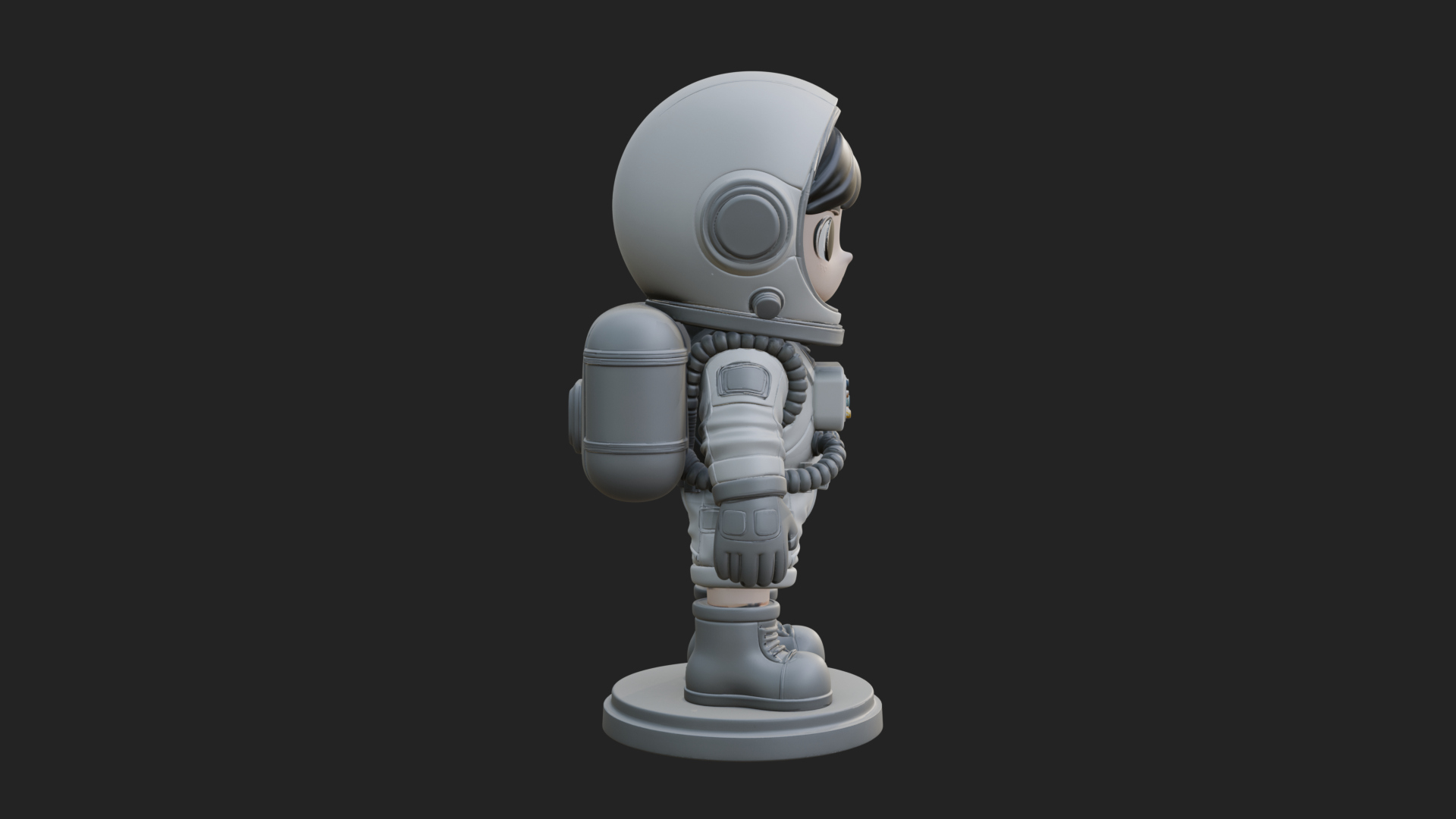 Chibi Astronaut in Suit Statue Design 7 3D Print Model 3D Model