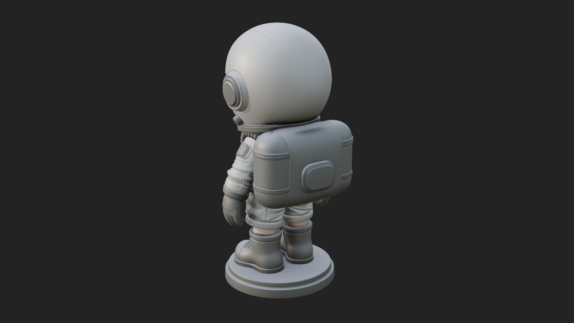 Chibi Astronaut in Suit Statue Design 7 3D Print Model 3D Model