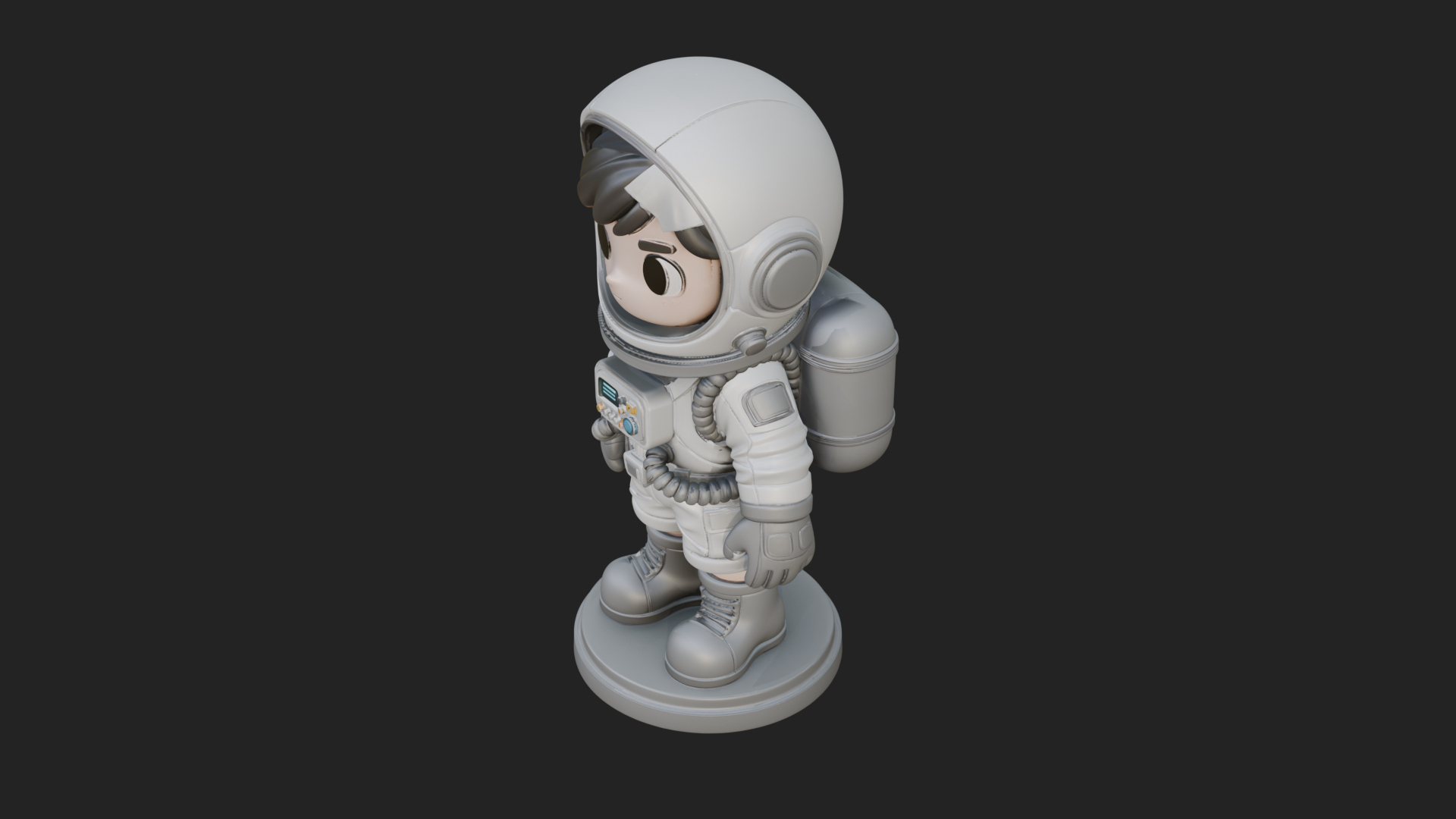 Chibi Astronaut in Suit Statue Design 7 3D Print Model 3D Model