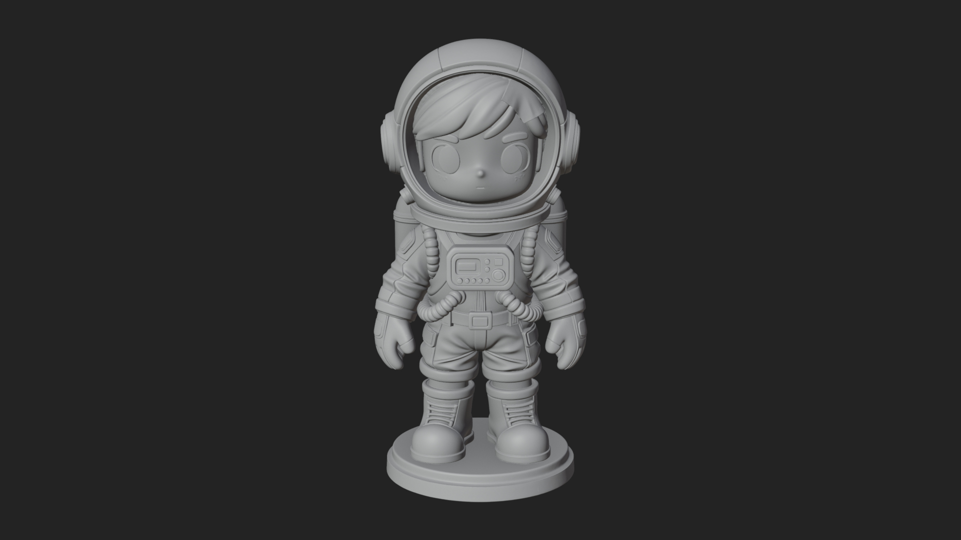 Chibi Astronaut in Suit Statue Design 7 3D Print Model 3D Model