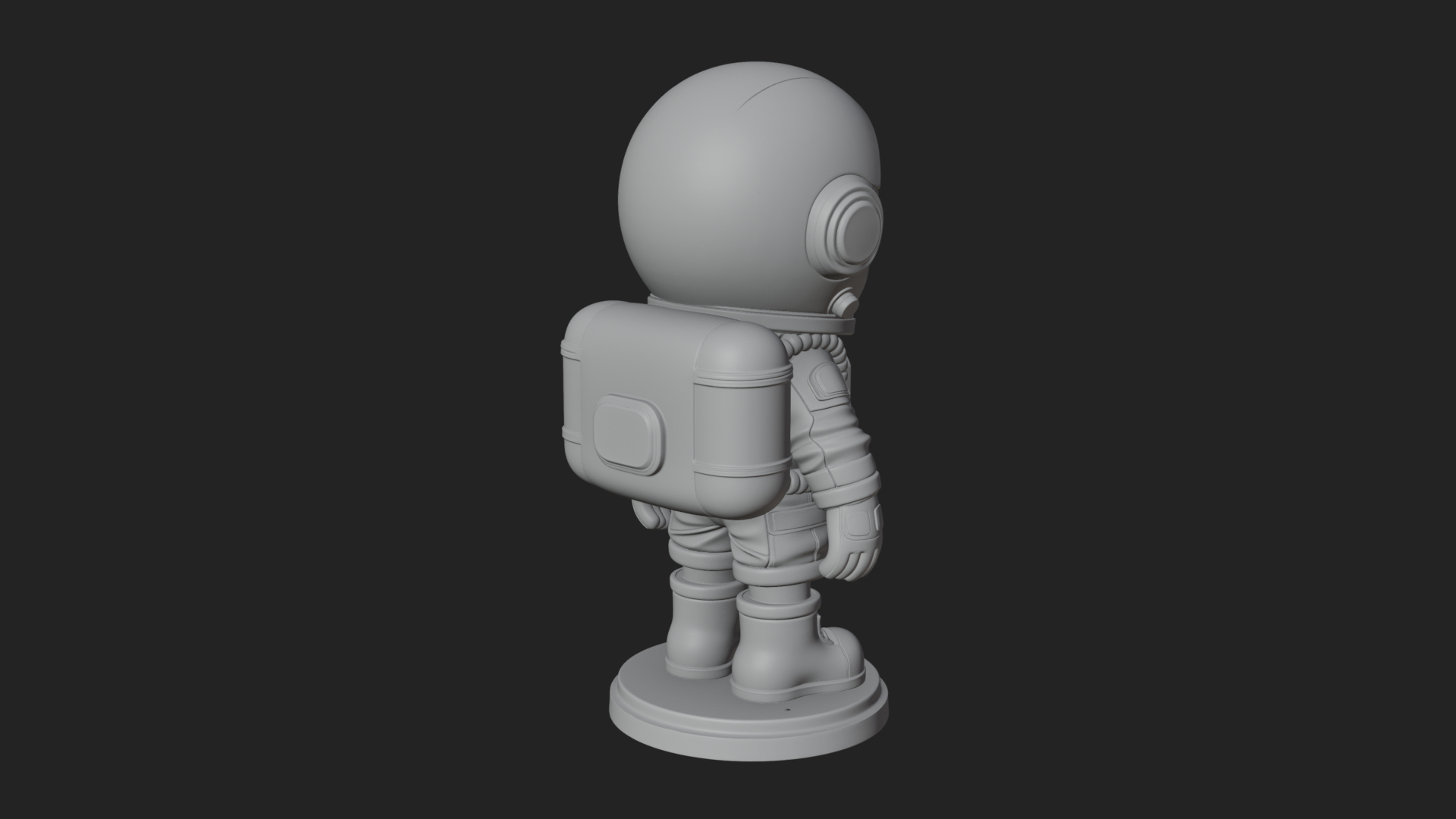 Chibi Astronaut in Suit Statue Design 7 3D Print Model 3D Model