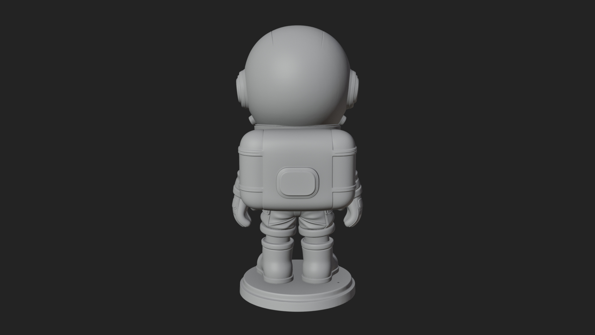 Chibi Astronaut in Suit Statue Design 7 3D Print Model 3D Model