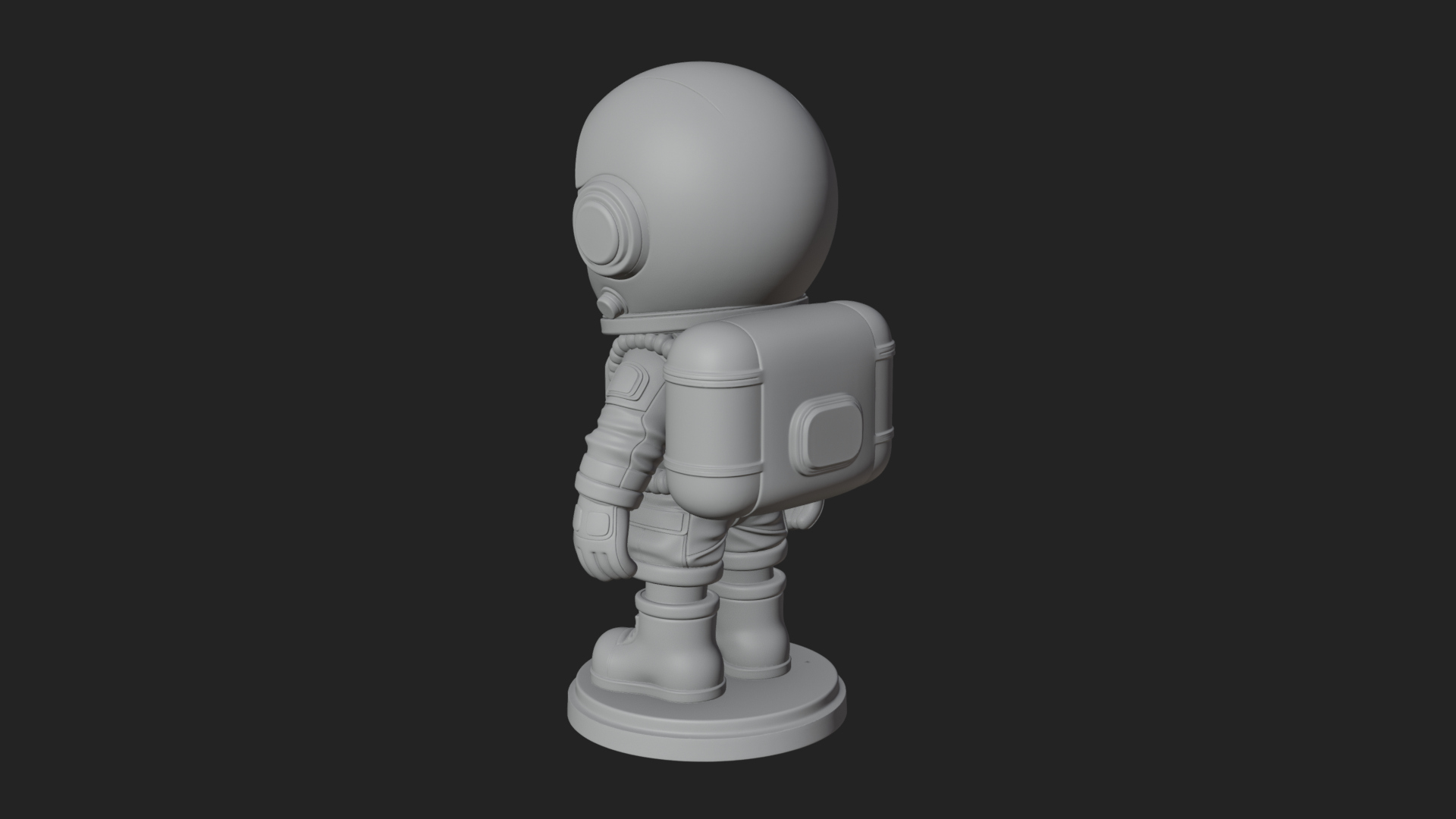 Chibi Astronaut in Suit Statue Design 7 3D Print Model 3D Model