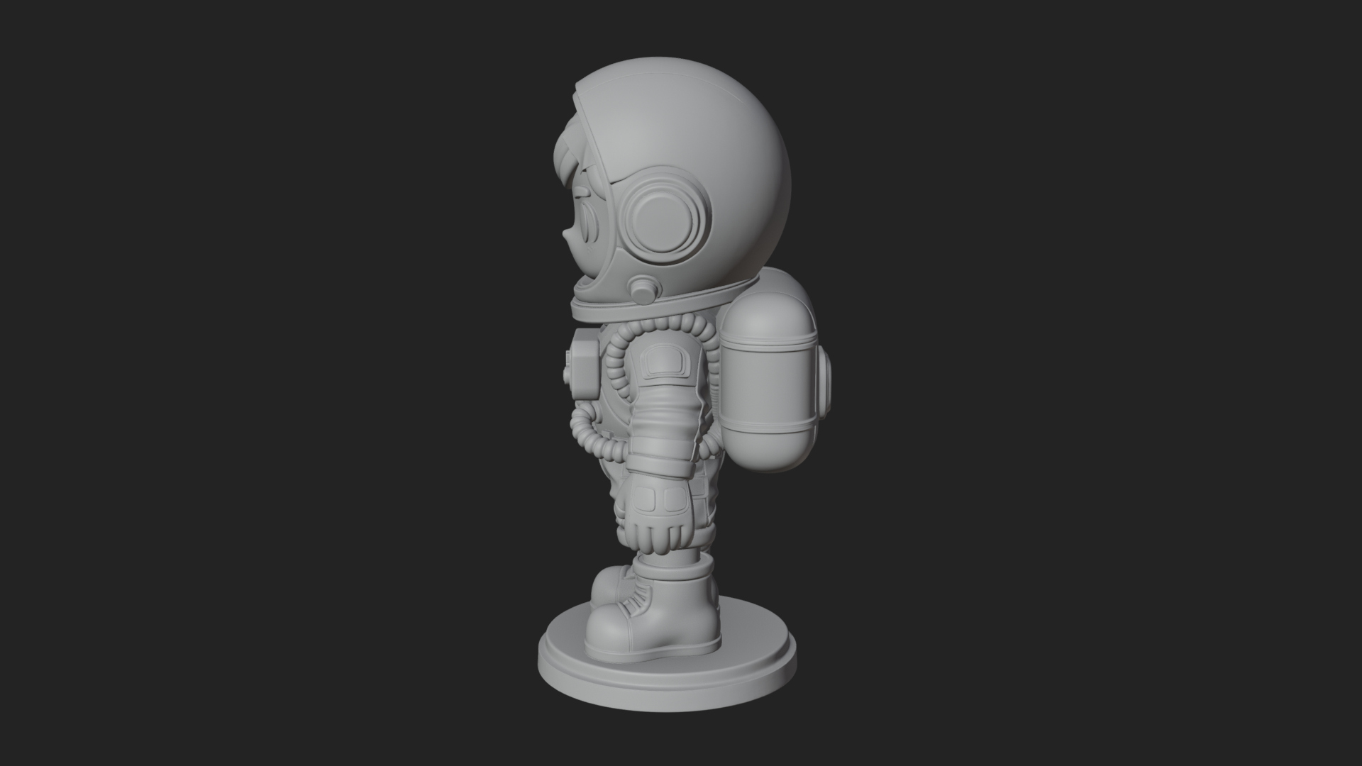 Chibi Astronaut in Suit Statue Design 7 3D Print Model 3D Model