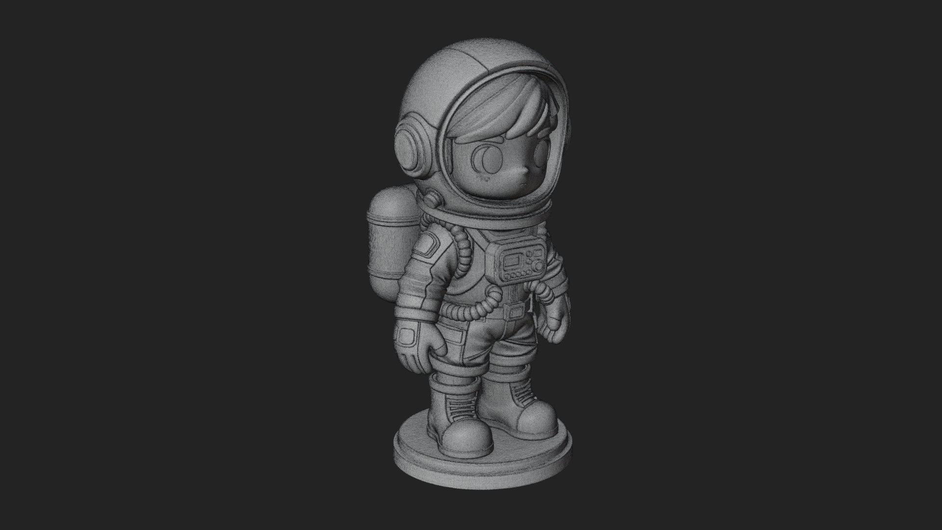 Chibi Astronaut in Suit Statue Design 7 3D Print Model 3D Model