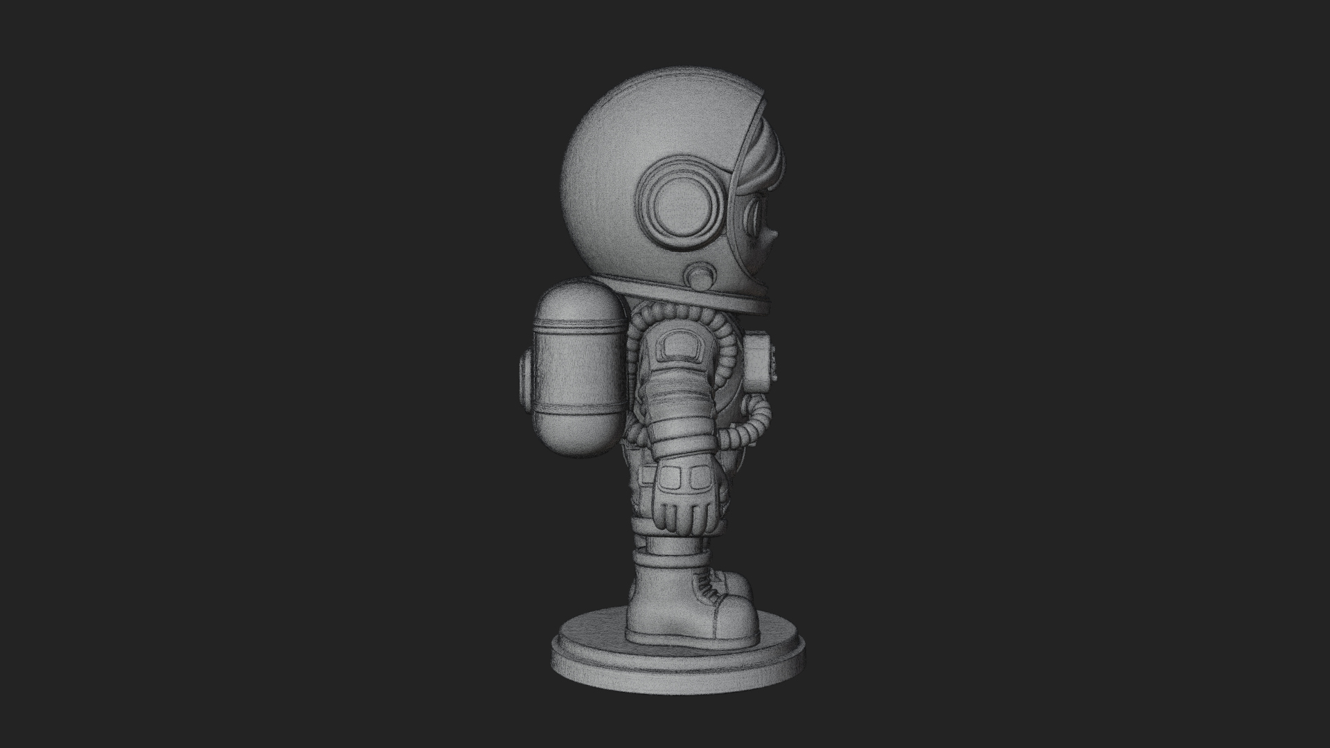Chibi Astronaut in Suit Statue Design 7 3D Print Model 3D Model