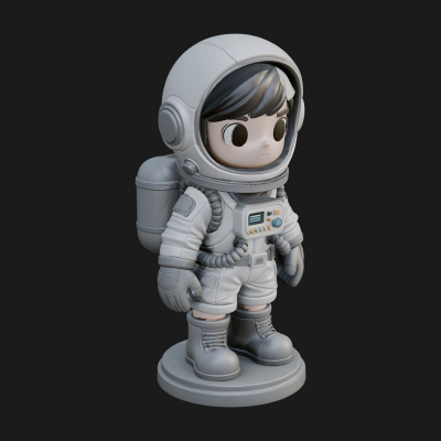 Chibi Astronaut in Suit Statue Design 7 3D Print Model