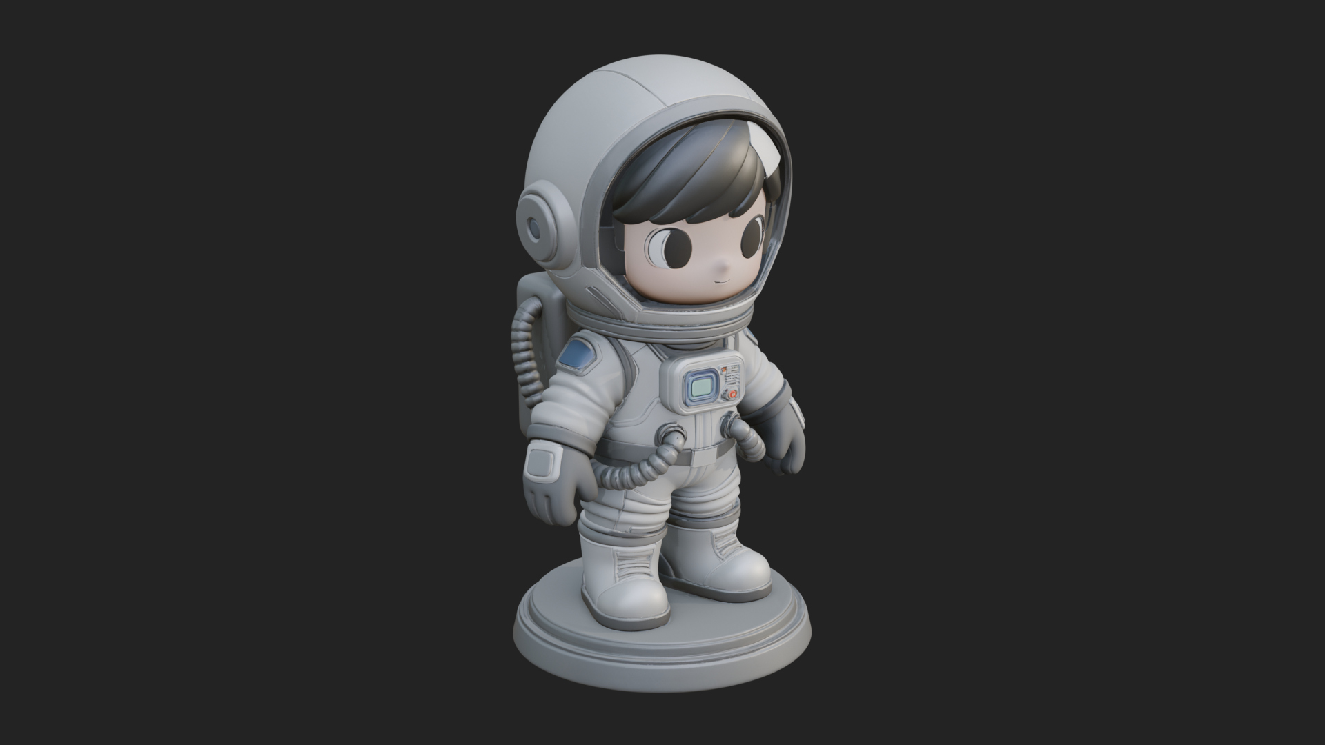 Chibi Astronaut in Suit Statue Design 8 3D Print Model 3D Model