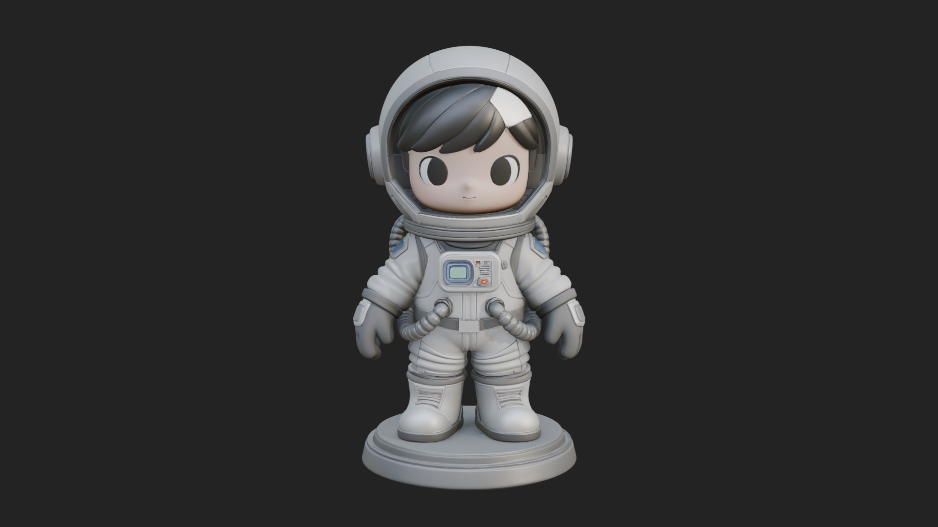 Chibi Astronaut in Suit Statue Design 8 3D Print Model 3D Model